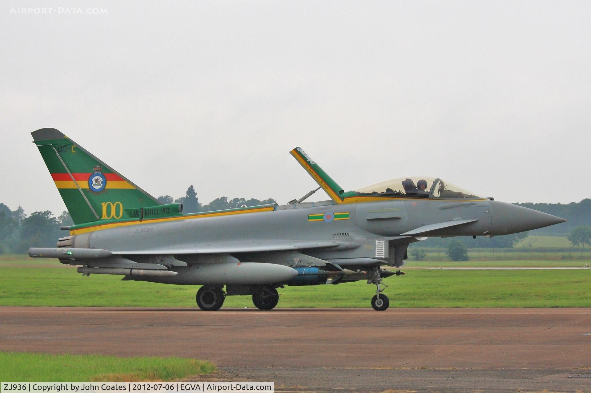ZJ936, 2007 Eurofighter EF-2000 Typhoon FGR4 C/N 0119/BS027, Arriving RIAT