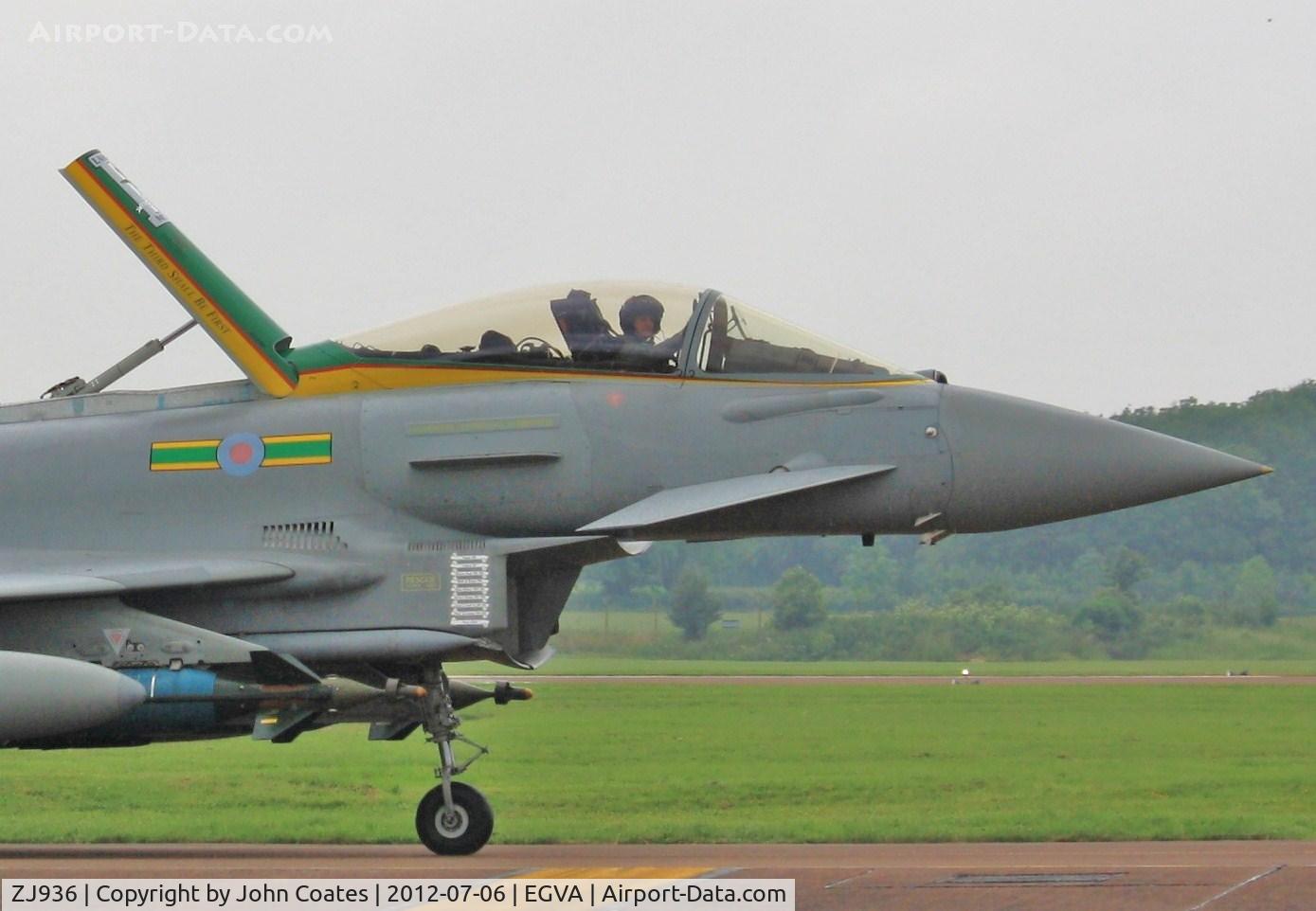 ZJ936, 2007 Eurofighter EF-2000 Typhoon FGR4 C/N 0119/BS027, Arriving RIAT