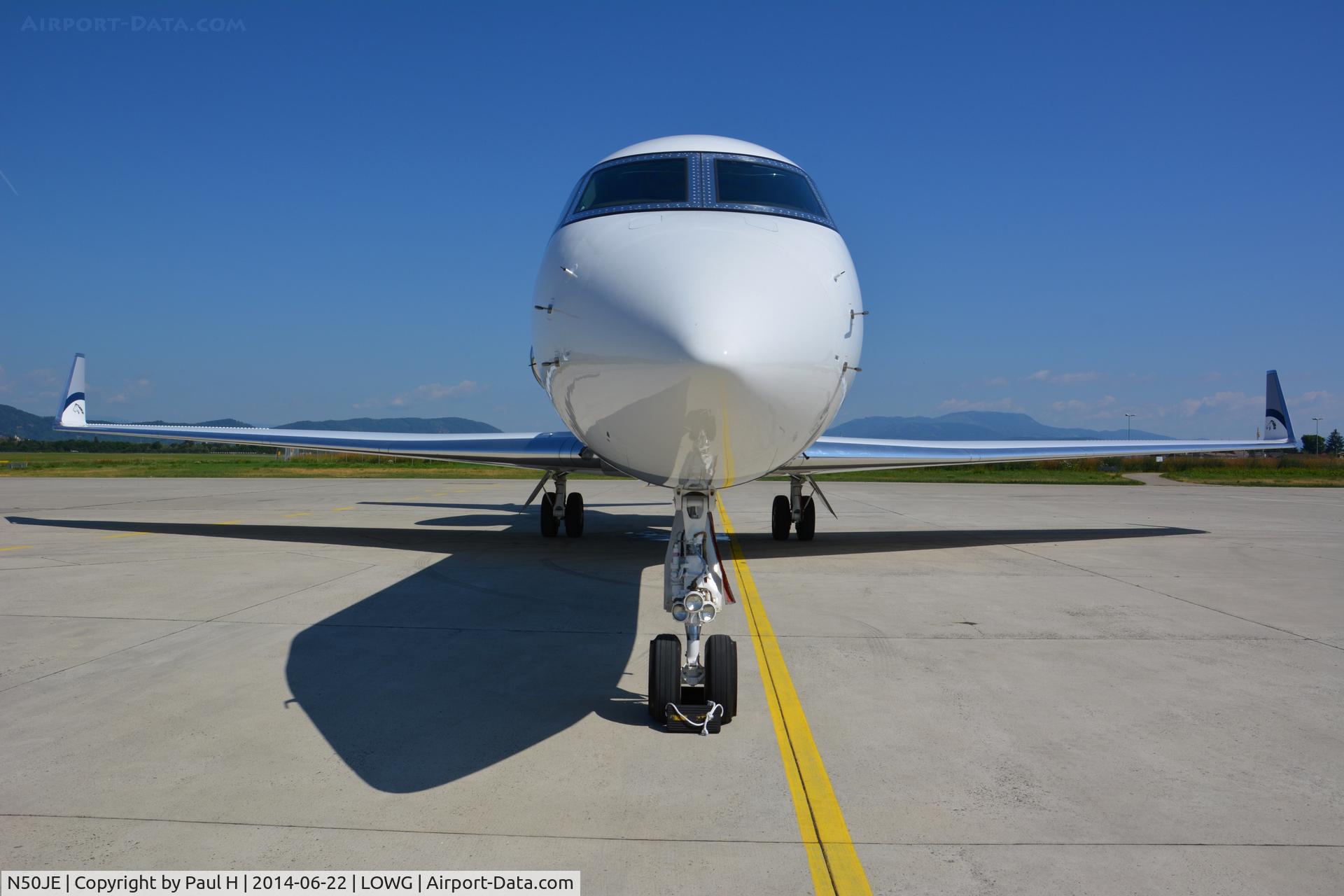 N50JE, 1999 Gulfstream G-V C/N 567, At LOWG, Bussines flight for Formula1 GP of Austria