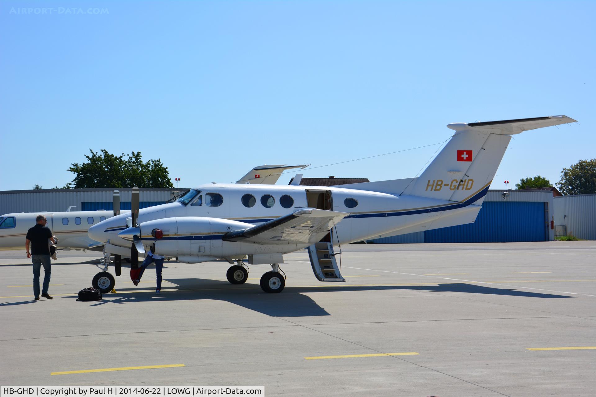 HB-GHD, 1980 Beech F90 King Air C/N LA-50, At LOWG, Private charter for Formula1 GP of Austria