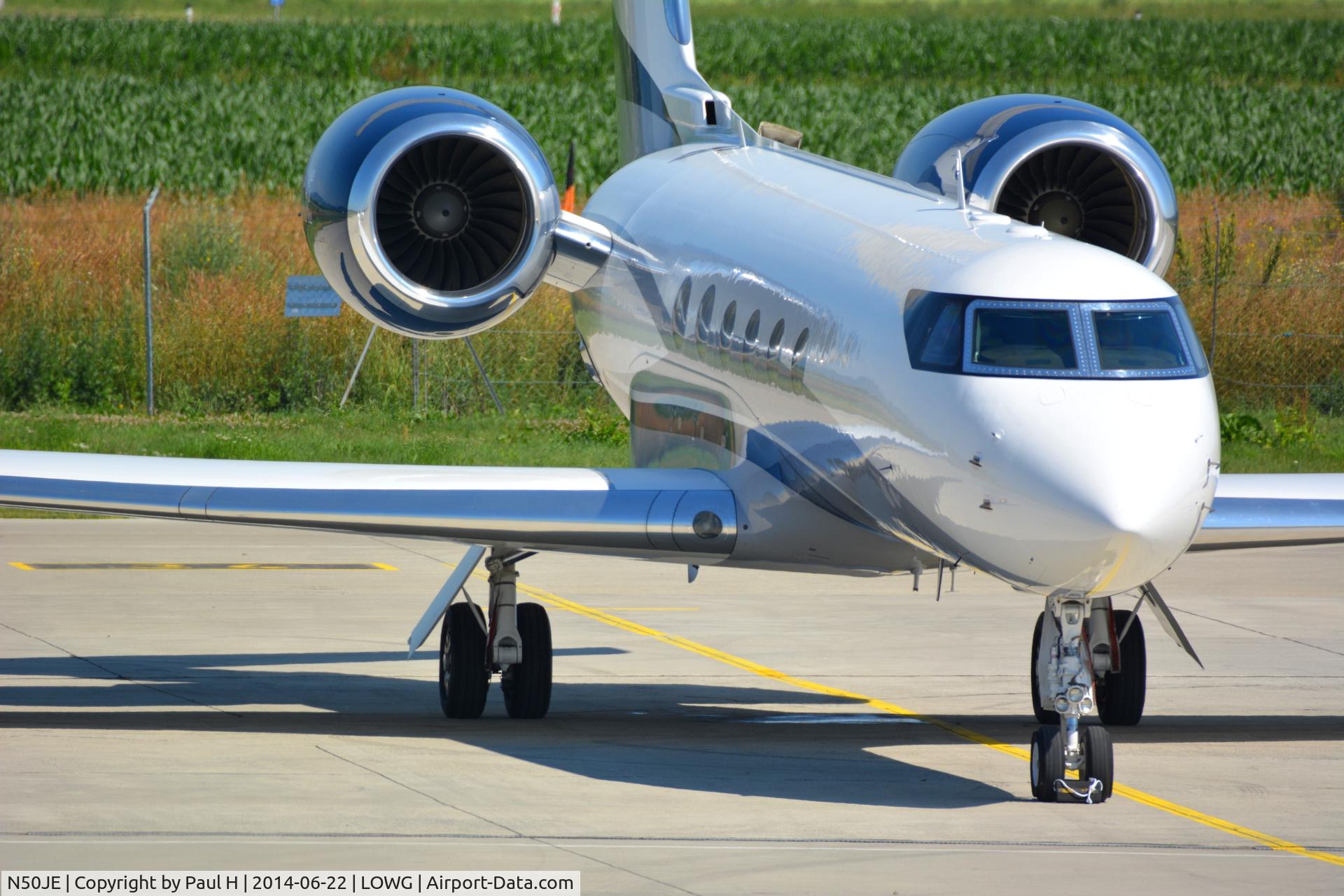 N50JE, 1999 Gulfstream G-V C/N 567, At LOWG, Bussines flight for Formula1 GP of Austria