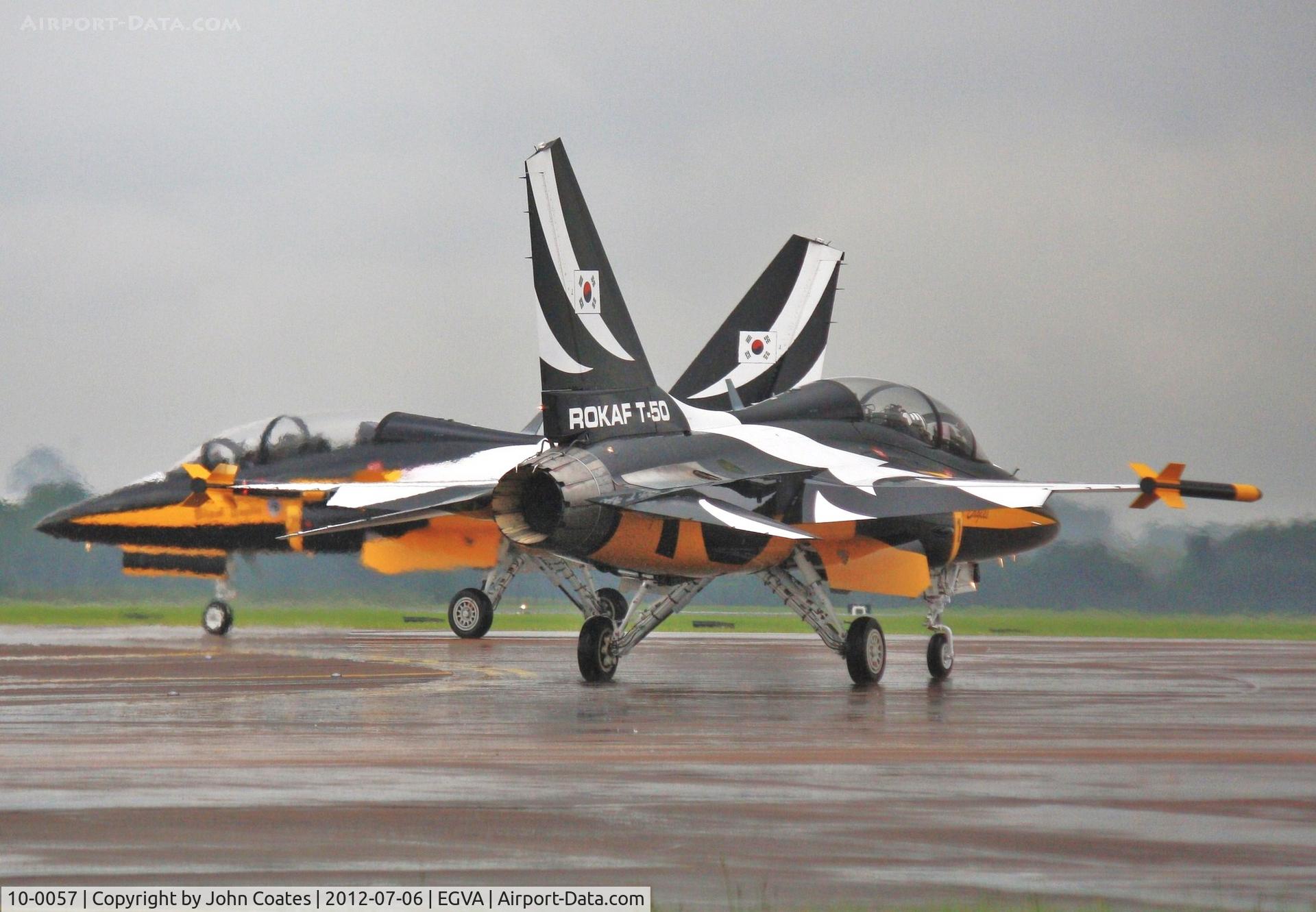 10-0057, 2010 Korean Aerospace Industries T-50B Golden Eagle C/N KA-057, Wet RIAT practice
