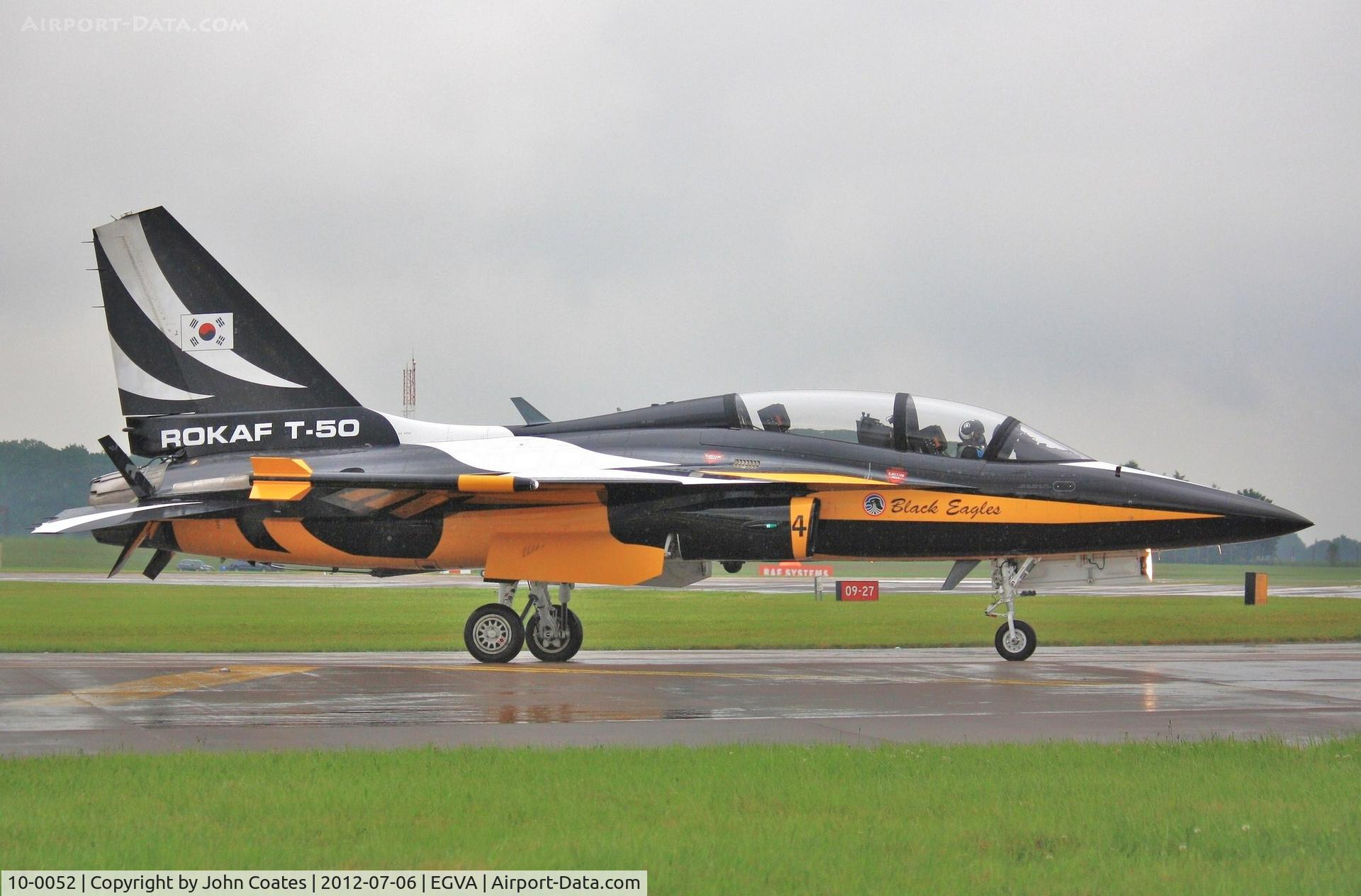 10-0052, 2010 Korean Aerospace Industries T-50B Golden Eagle C/N KA-052, Wet RIAT practice