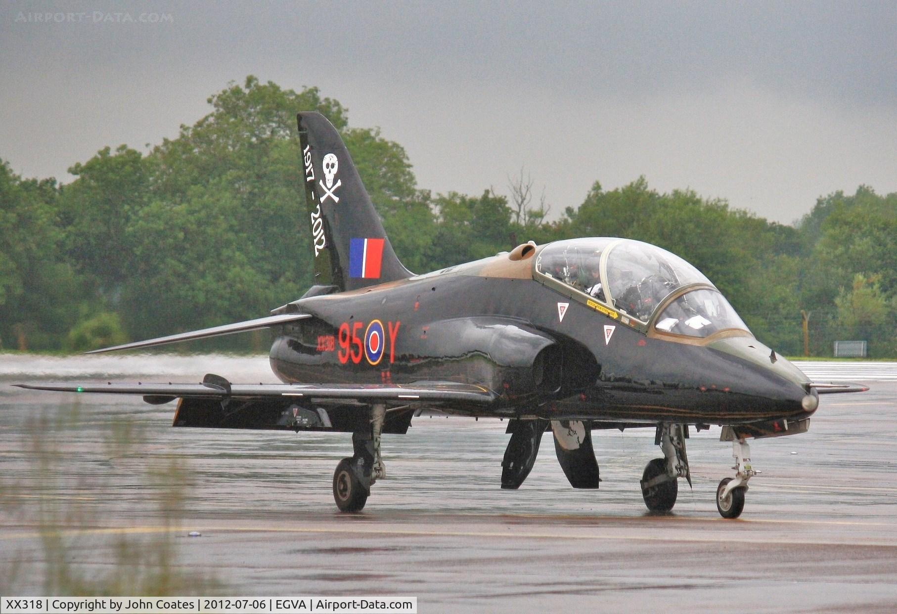 XX318, 1980 Hawker Siddeley Hawk T.1A C/N 160/312143, Wet RIAT