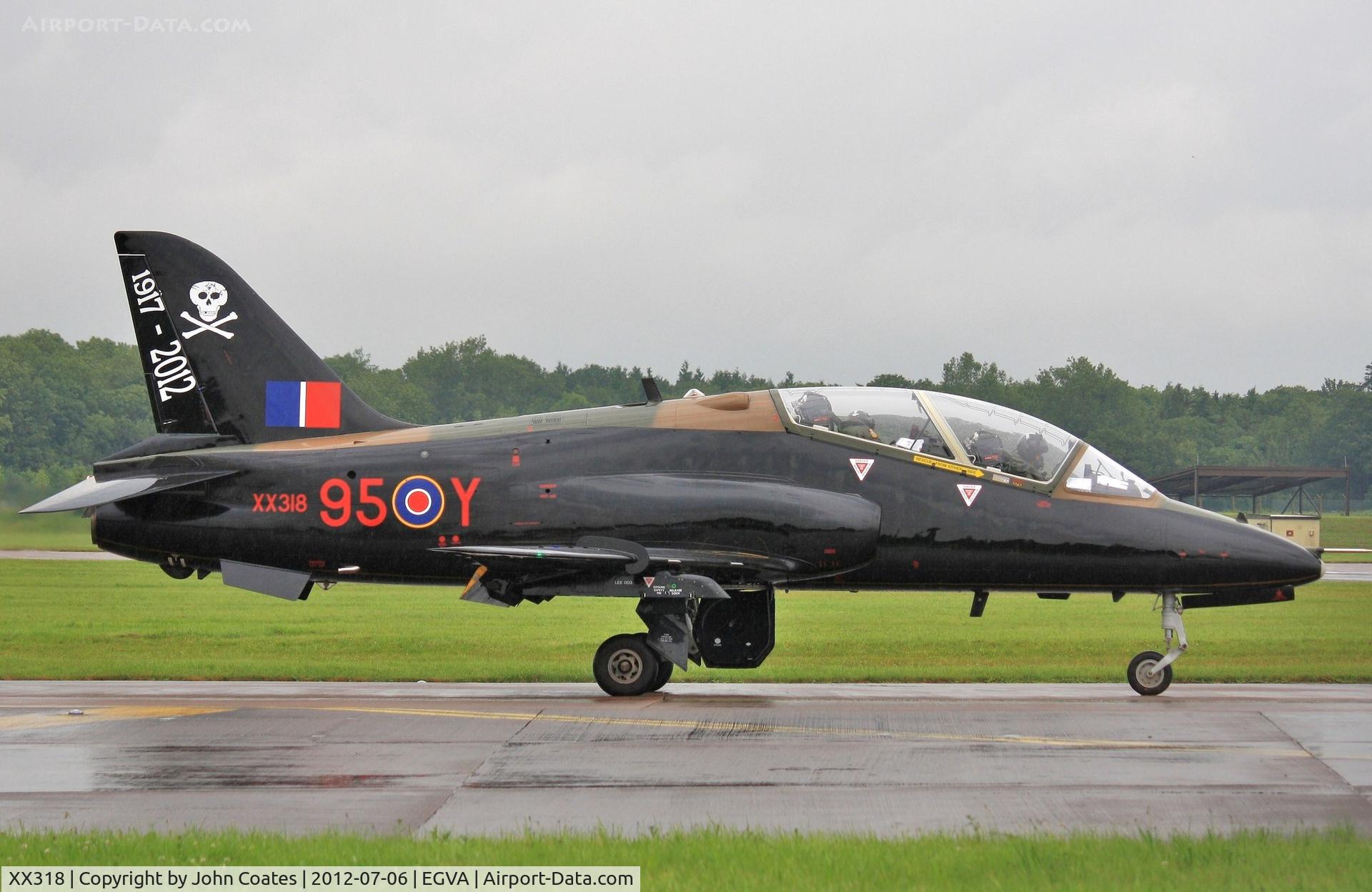 XX318, 1980 Hawker Siddeley Hawk T.1A C/N 160/312143, Wet RIAT