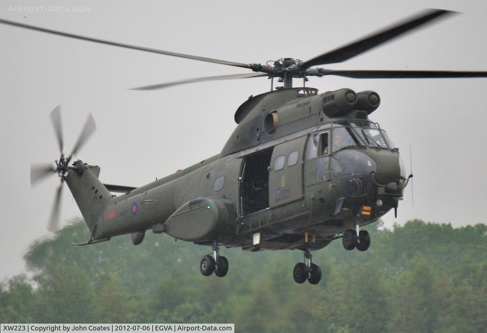 XW223, 1972 Westland Puma HC.1 C/N 1161, Arriving wet RIAT