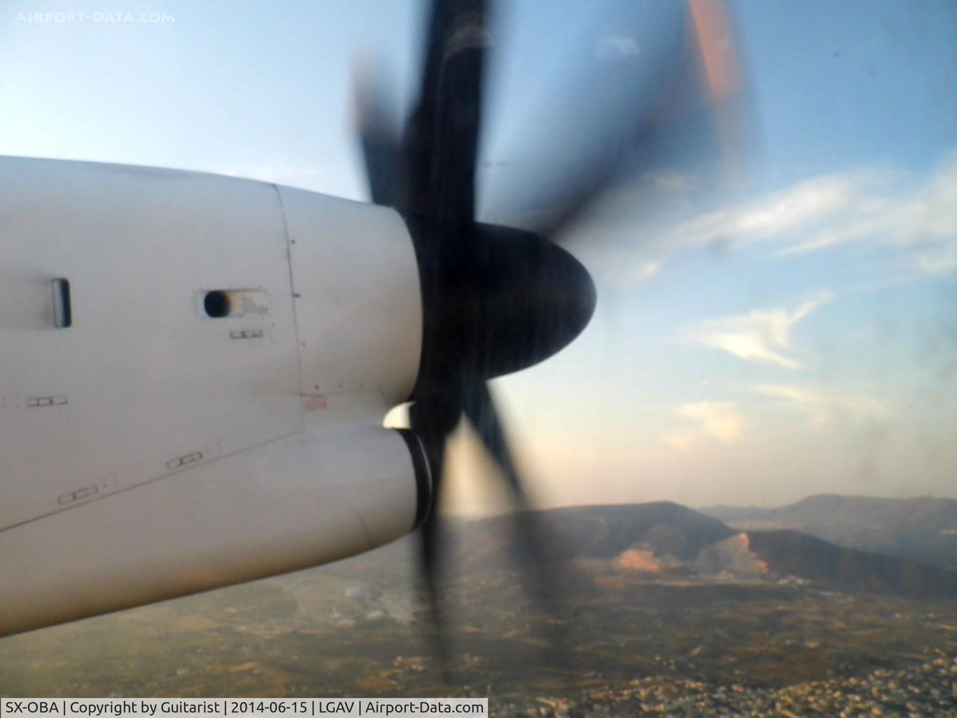 SX-OBA, 2009 De Havilland Canada DHC-8-402Q Dash 8 C/N 4267, Just out of ATH en route SMI
