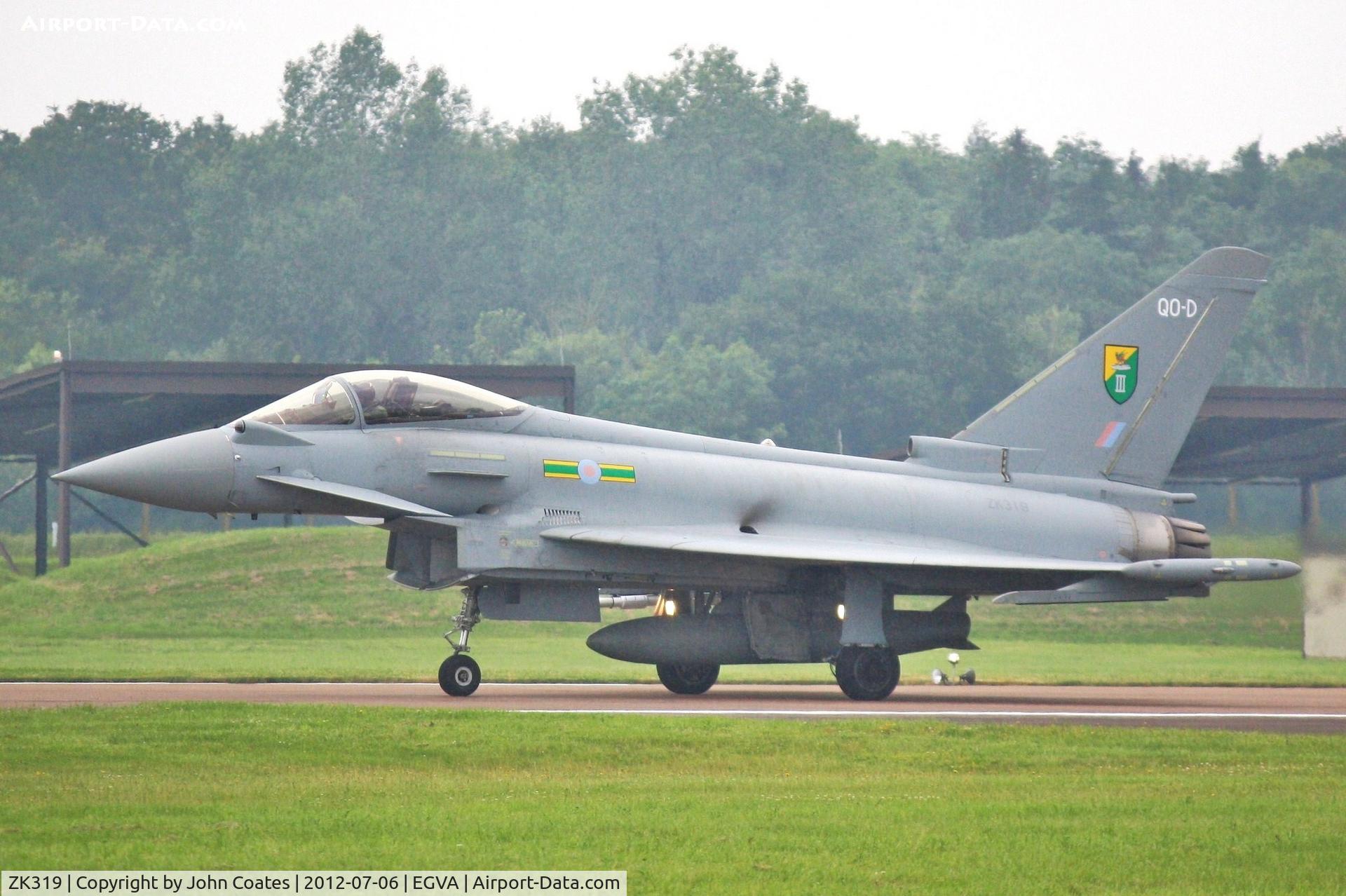 ZK319, Eurofighter EF-2000 Typhoon FGR.4 C/N BS080, Wet arrival for RIAT