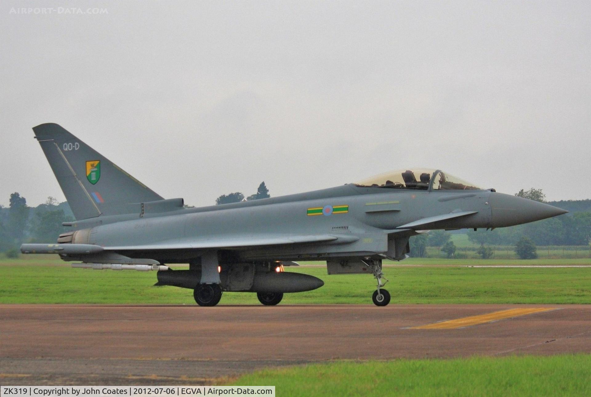 ZK319, Eurofighter EF-2000 Typhoon FGR.4 C/N BS080, Wet arrival