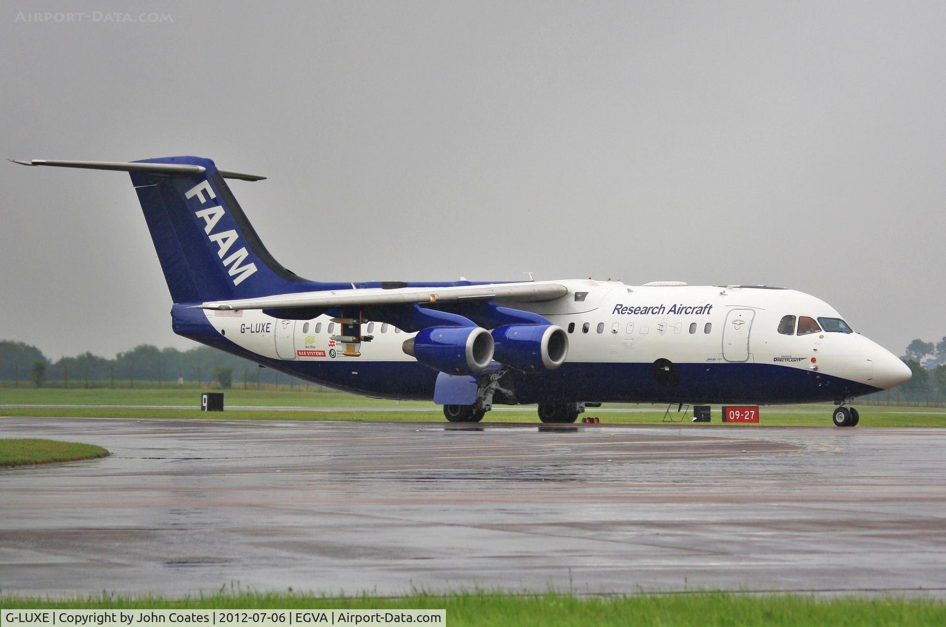 G-LUXE, 1981 British Aerospace BAe.146-301 C/N E3001, RIAT arrival