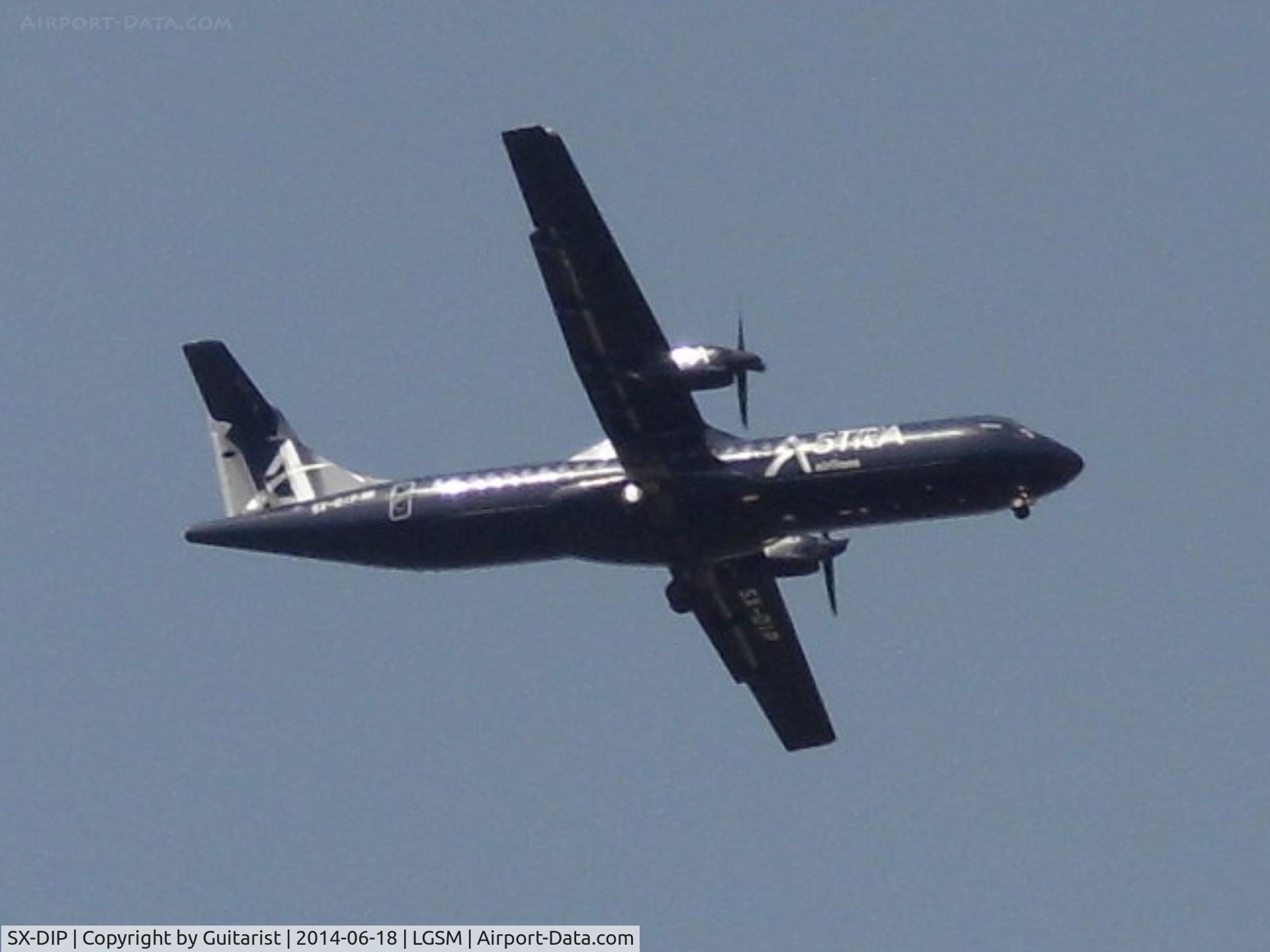SX-DIP, 1992 ATR 72-202 C/N 328, Approaching SMI from the sea