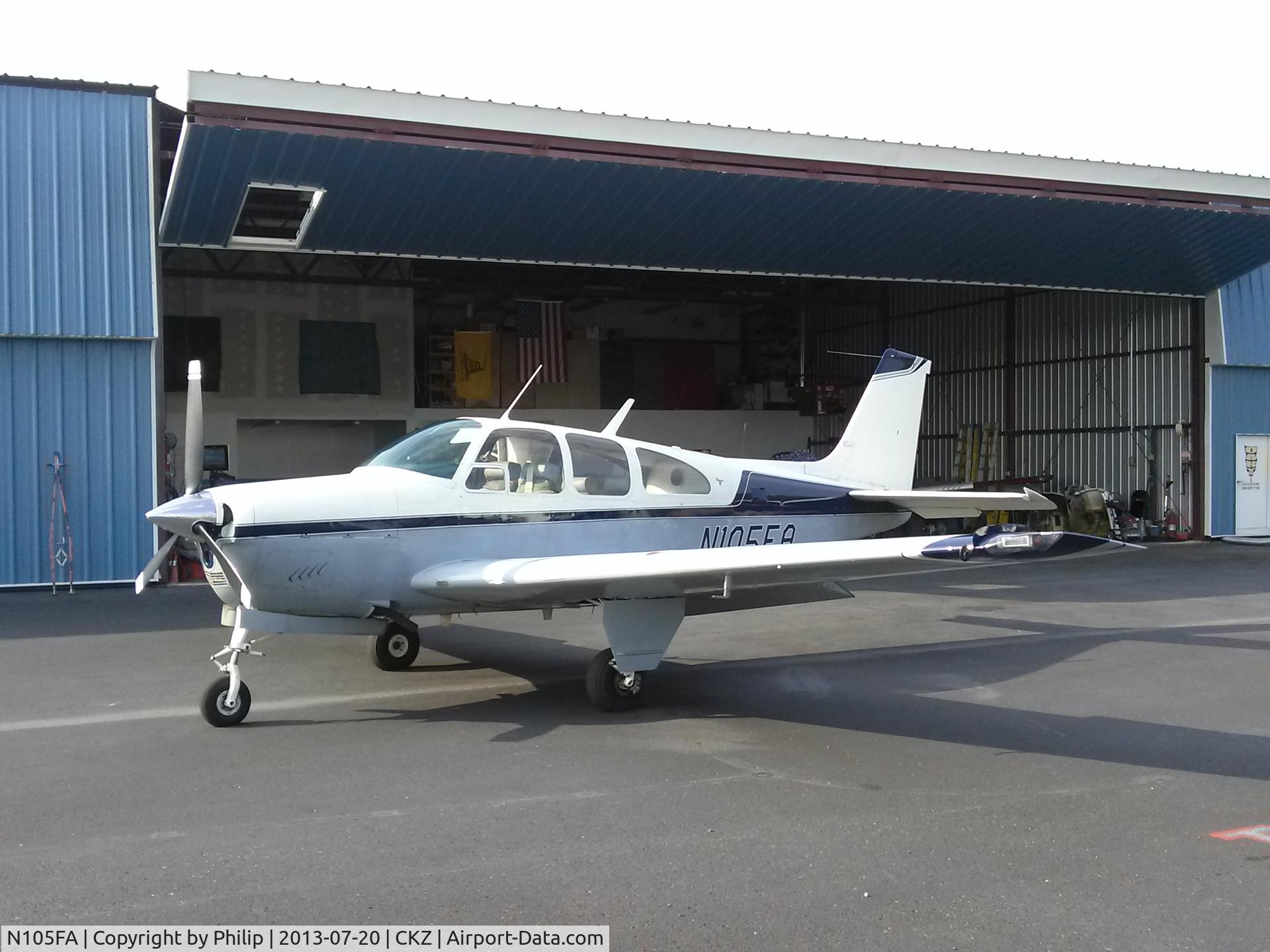 N105FA, 1965 Beech 35-C33 Debonair C/N CD-853, on the ramp at home