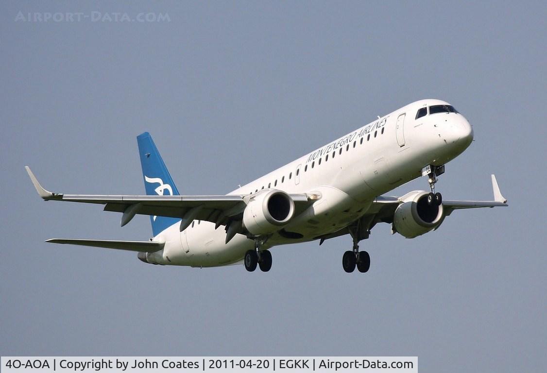 4O-AOA, 2008 Embraer 195LR (ERJ-190-200LR) C/N 19000180, Finals 08