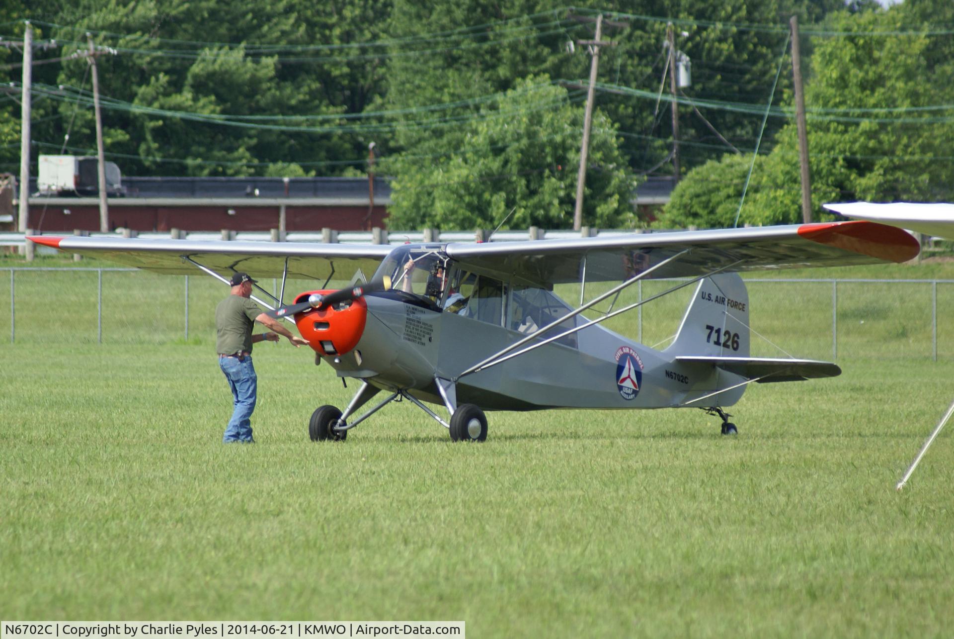 N6702C, Aeronca 7BCM C/N 7BCM488, Crankin; 'er up the old way