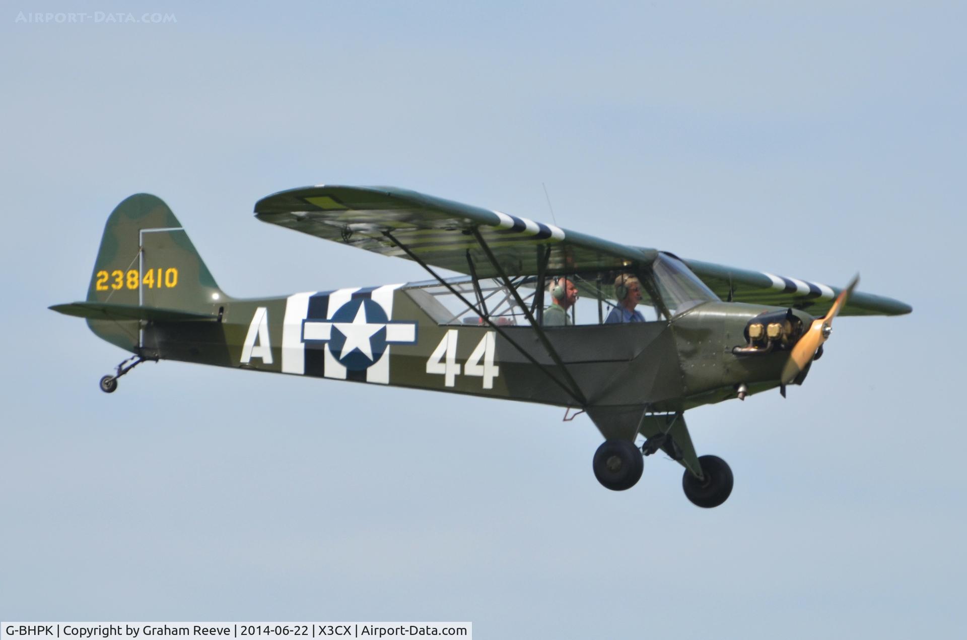 G-BHPK, 1943 Piper L-4H Grasshopper (J3C-65D) C/N 12161, Crabfield 2014.