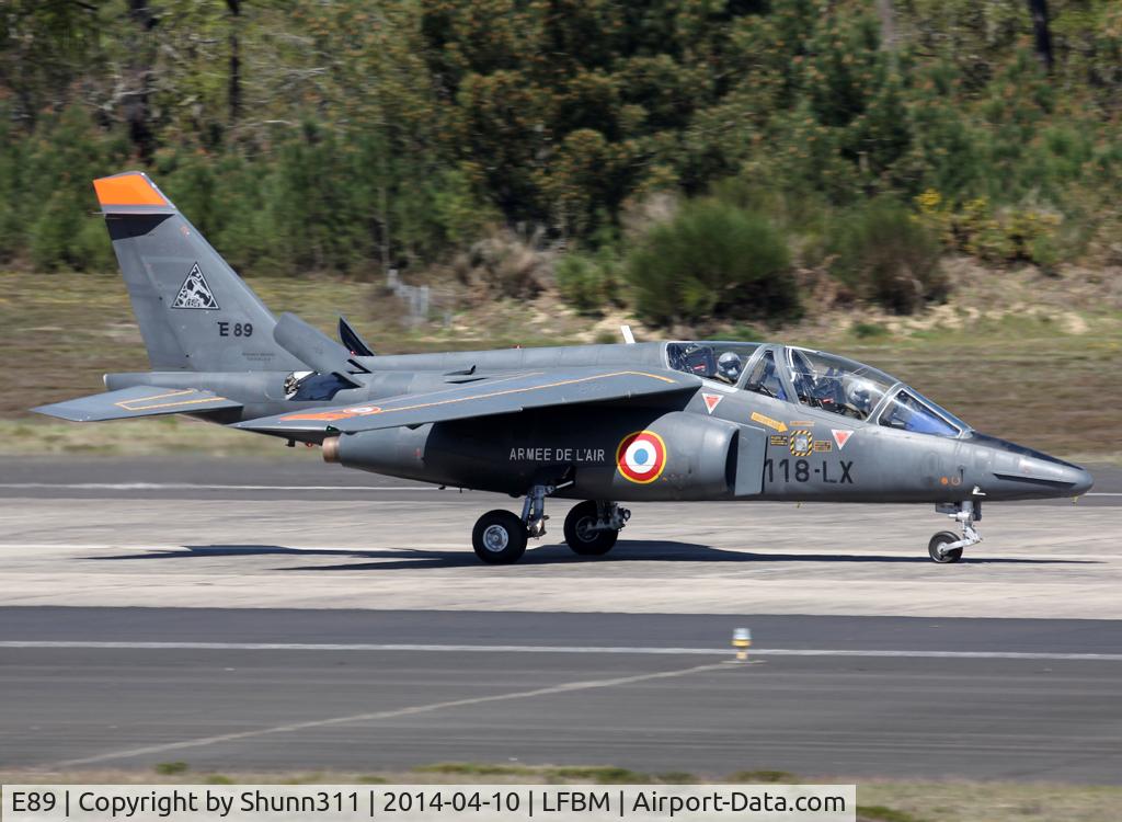 E89, Dassault-Dornier Alpha Jet E C/N E89, Reece Meet 2014 participant... Ex. French Air Force Patrol aircraft and now coded as 118-LX