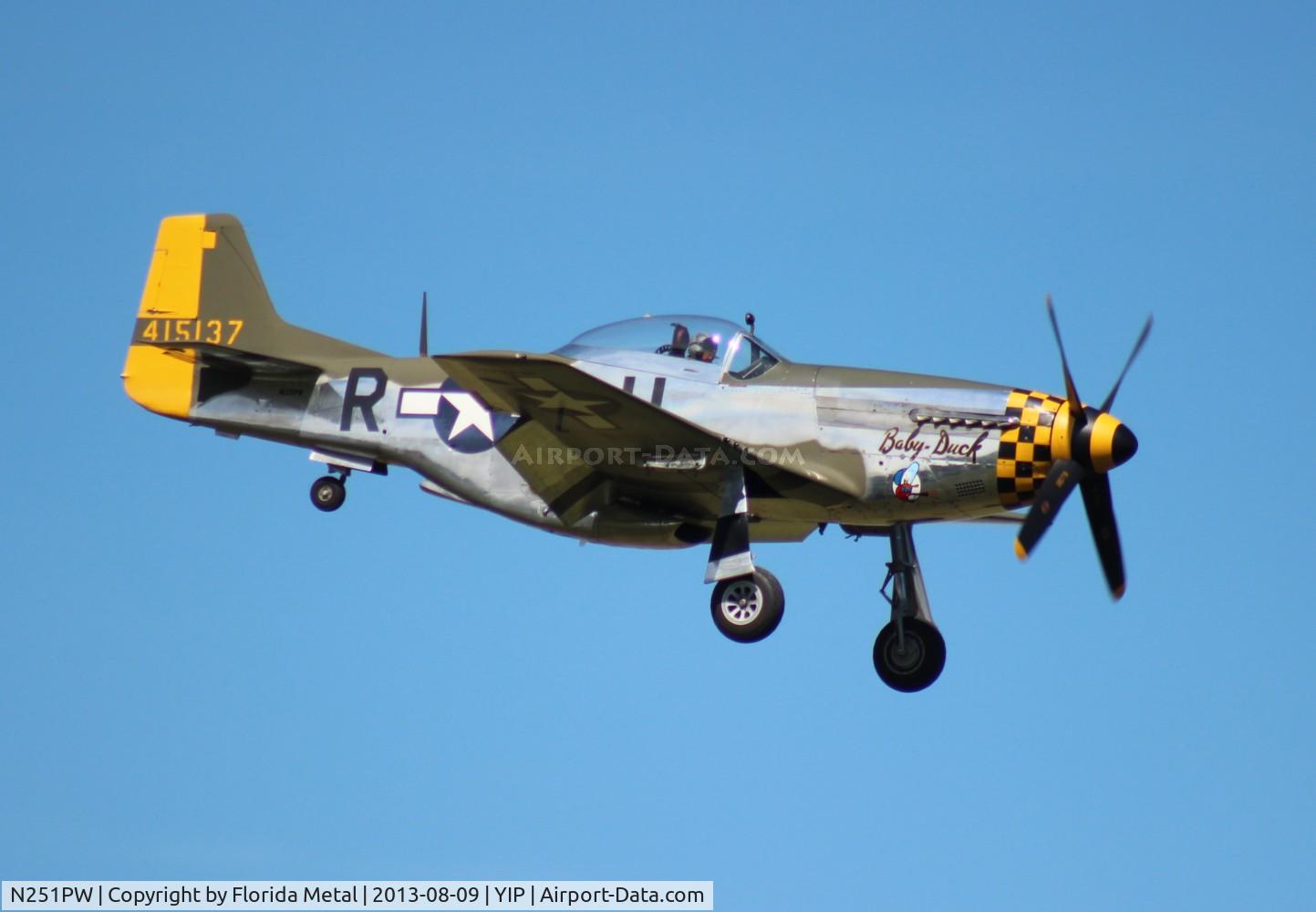N251PW, 1944 North American P-51D Mustang C/N 122-31945, P-51D Mustang Baby Duck