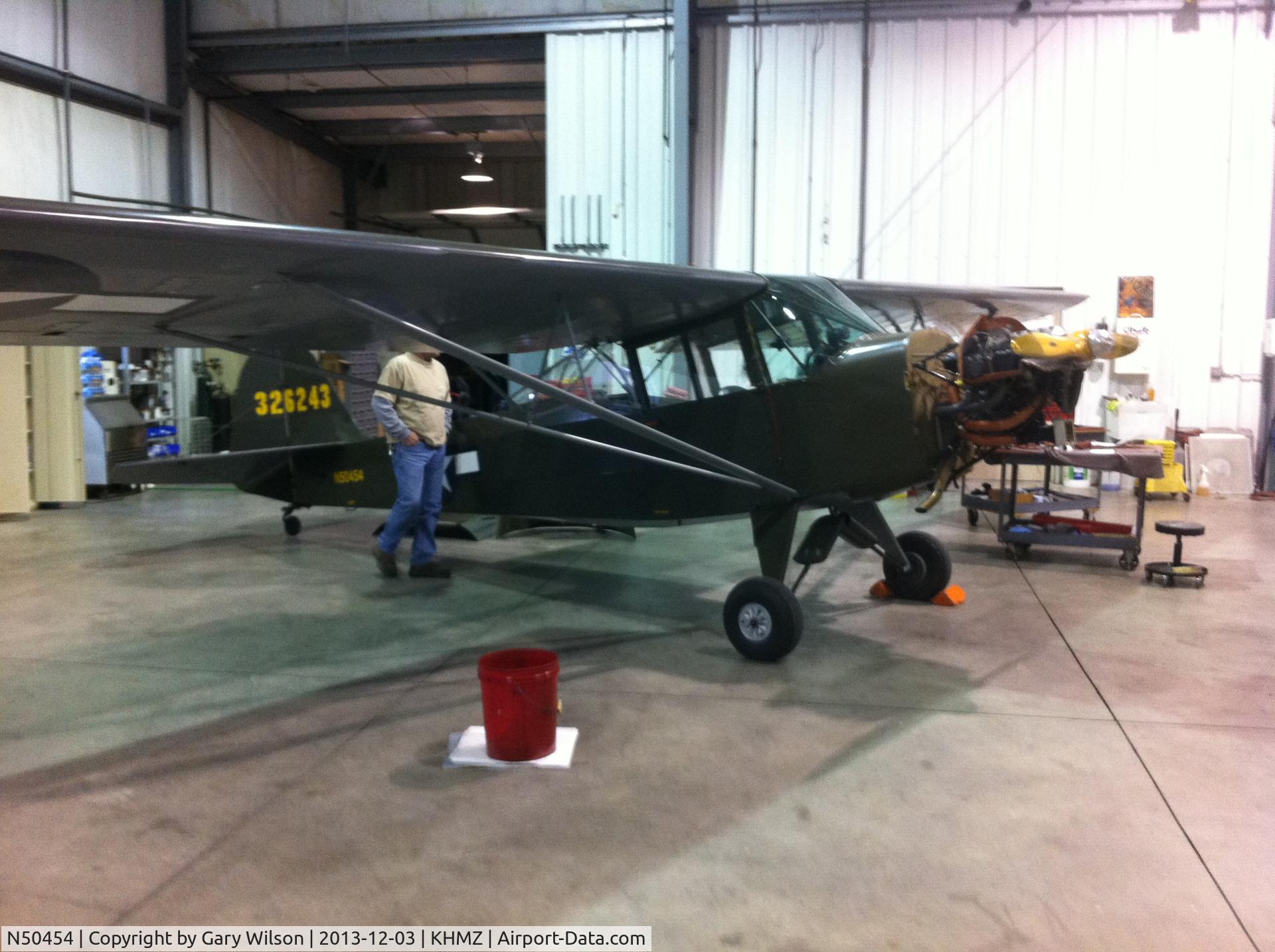 N50454, 1943 Taylorcraft DCO-65 C/N 5555, At the new hangar