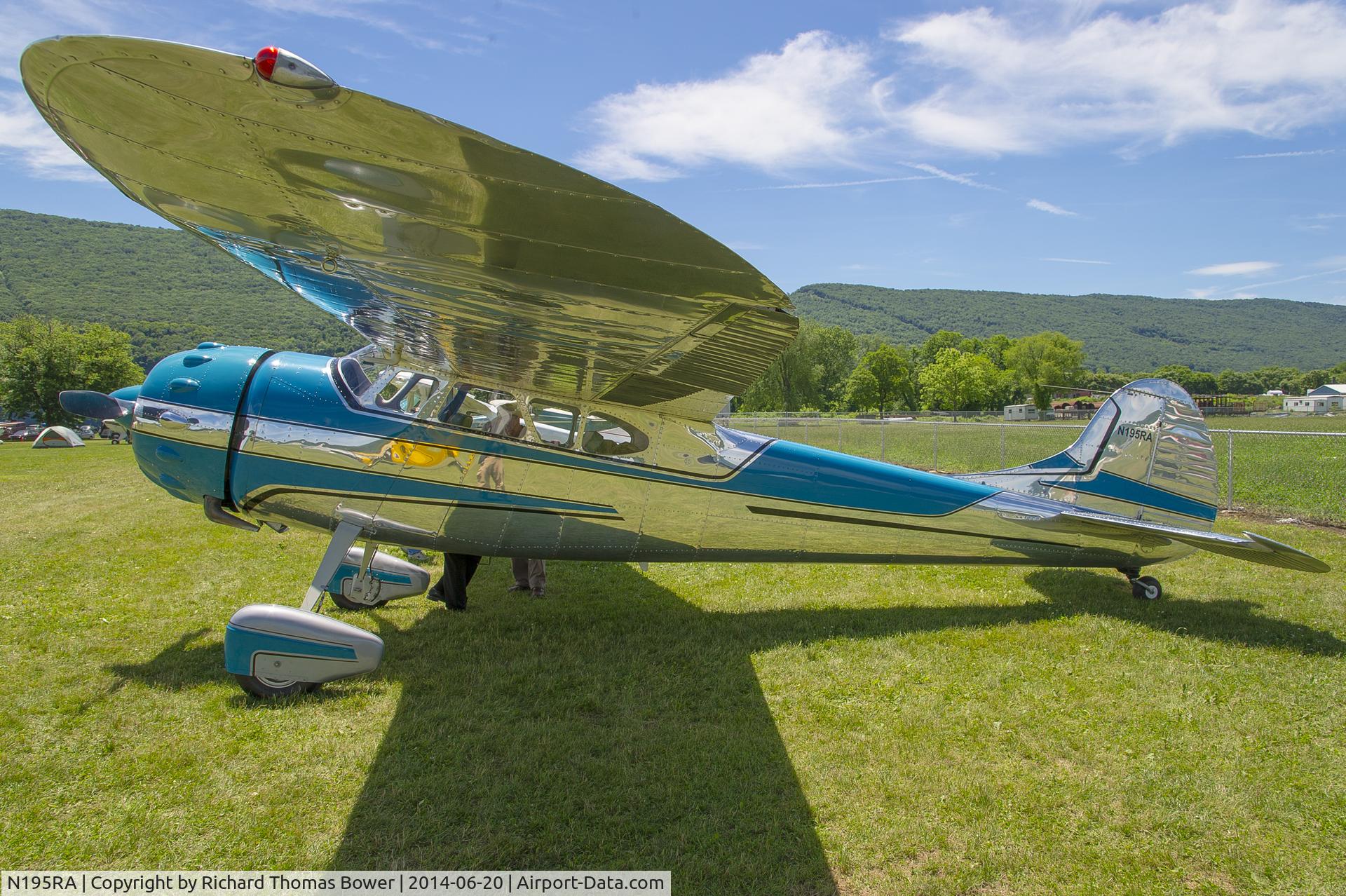 N195RA, 2004 American Champion 7GCBC C/N 1364-2004, As seen at the 2014 Sentimental Journey Fly-In at Lock HAven, PA.