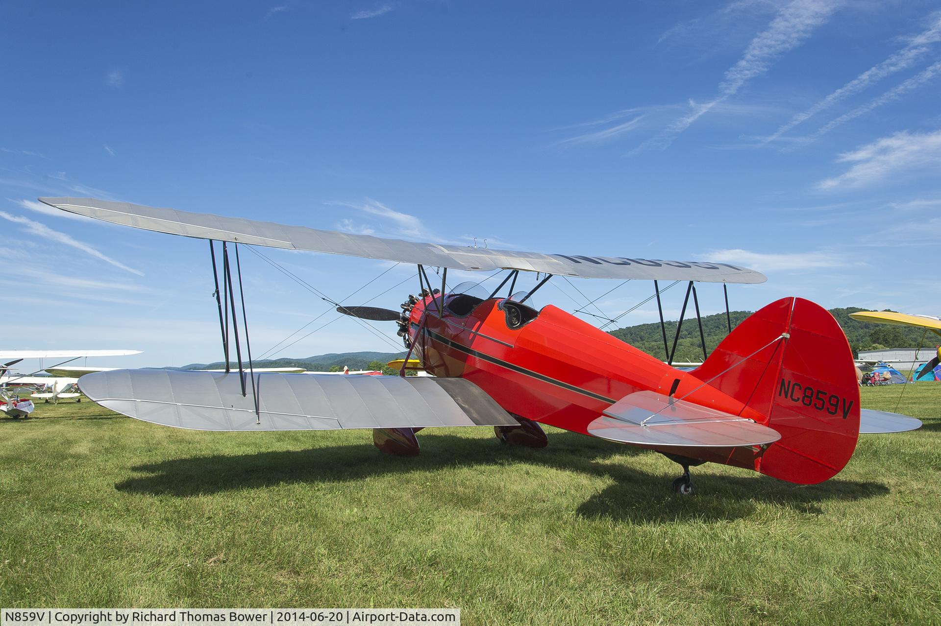 N859V, 1930 Waco RNF C/N 3271, As seen at the 2014 Sentimental Journey Fly-In at Lock Haven, PA.