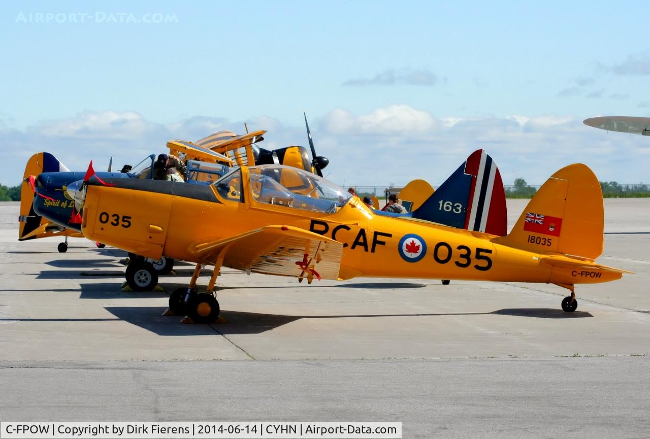 C-FPOW, 1956 De Havilland Canada DHC-1 Chipmunk C/N 173-211, Part of the Sky-Fest activities, taking members up for flight around the Hamilton area.
