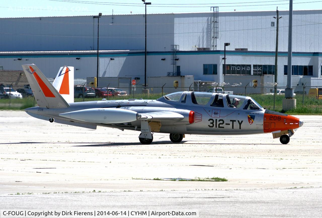 C-FOUG, 1968 Fouga CM-170 Magister C/N 549, Just arriving and being directed to a parking spot.