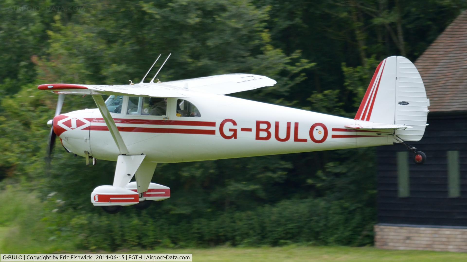 G-BULO, 1946 Luscombe 8F Silvaire C/N 4216, 41. G-BULO departing The Shuttleworth Collection Airshow - featuring LAA 'party in the park'