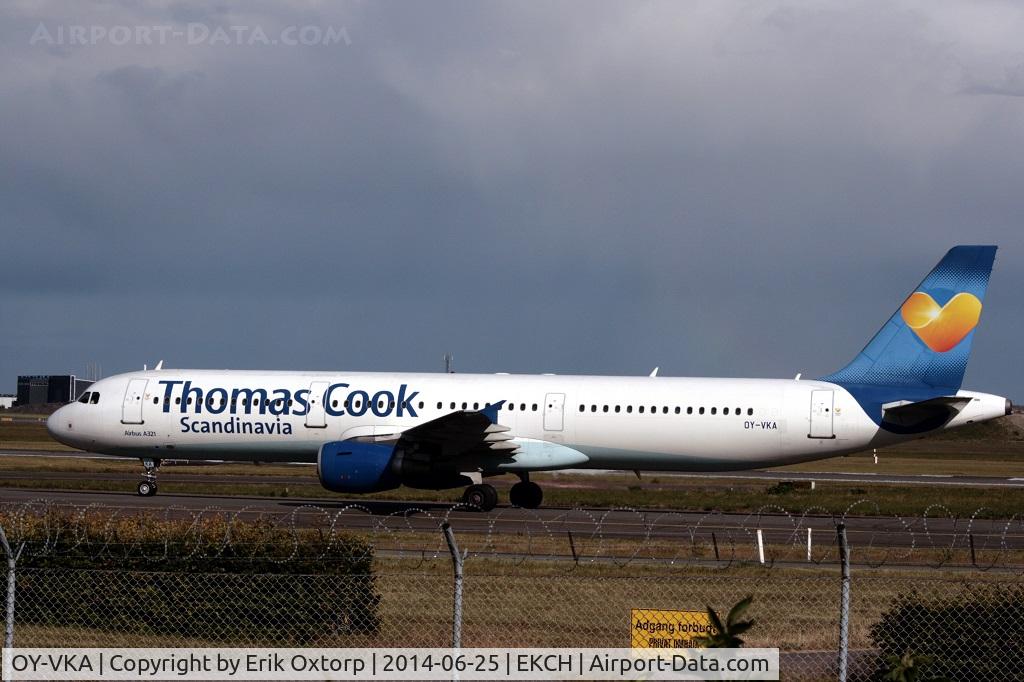 OY-VKA, 2002 Airbus A321-213 C/N 1881, OY-VKA just arrived on rw 04L