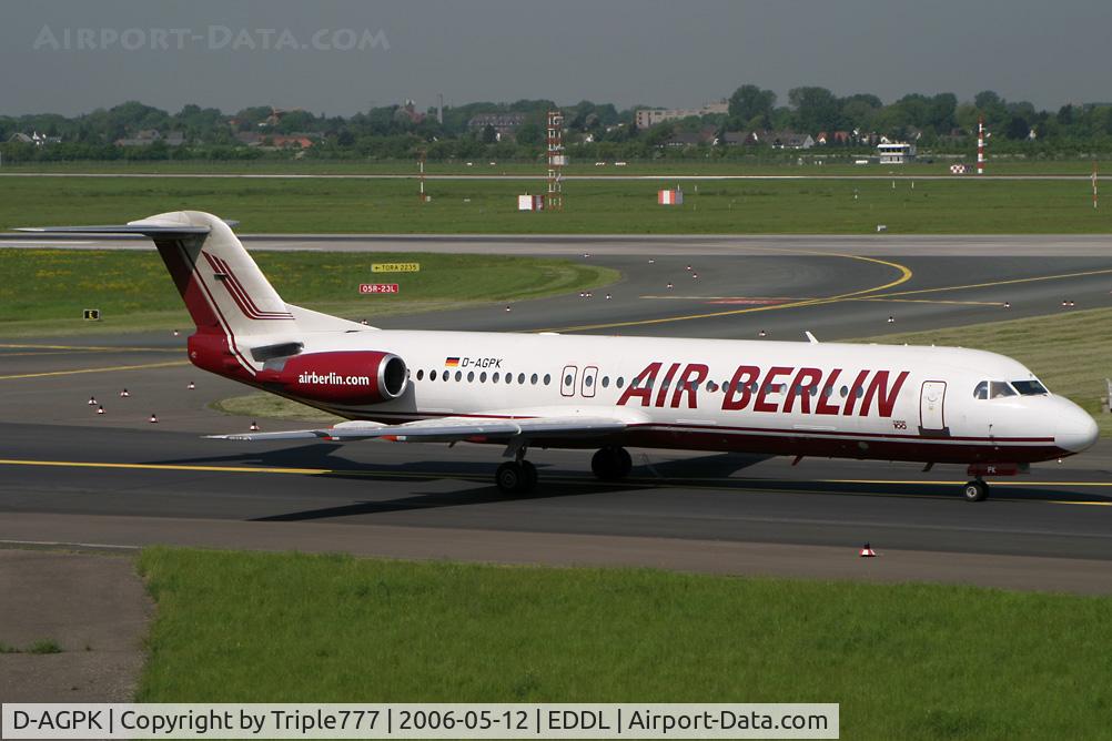 D-AGPK, 1990 Fokker 100 (F-28-0100) C/N 11313, Fokker 100 Air Berlin