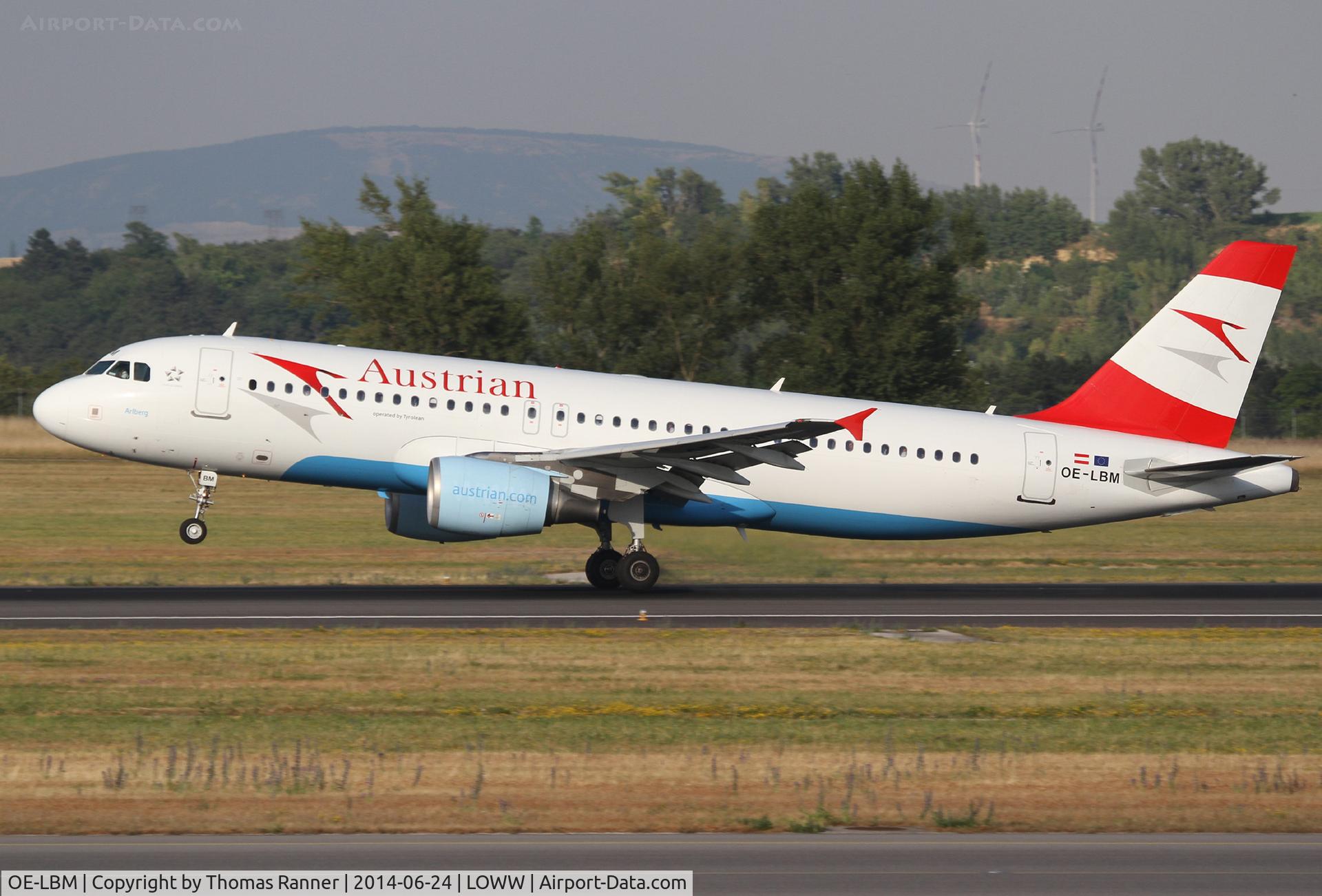 OE-LBM, 2001 Airbus A320-214 C/N 1504, Austrian A320