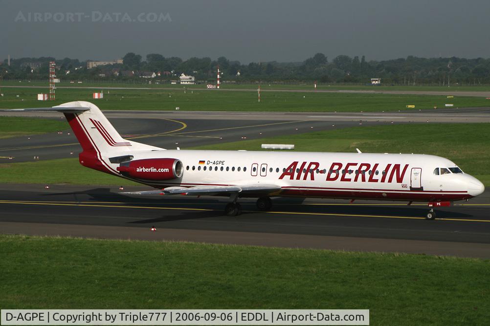 D-AGPE, 1990 Fokker 100 (F-28-0100) C/N 11300, Fokker 100 Air Berlin