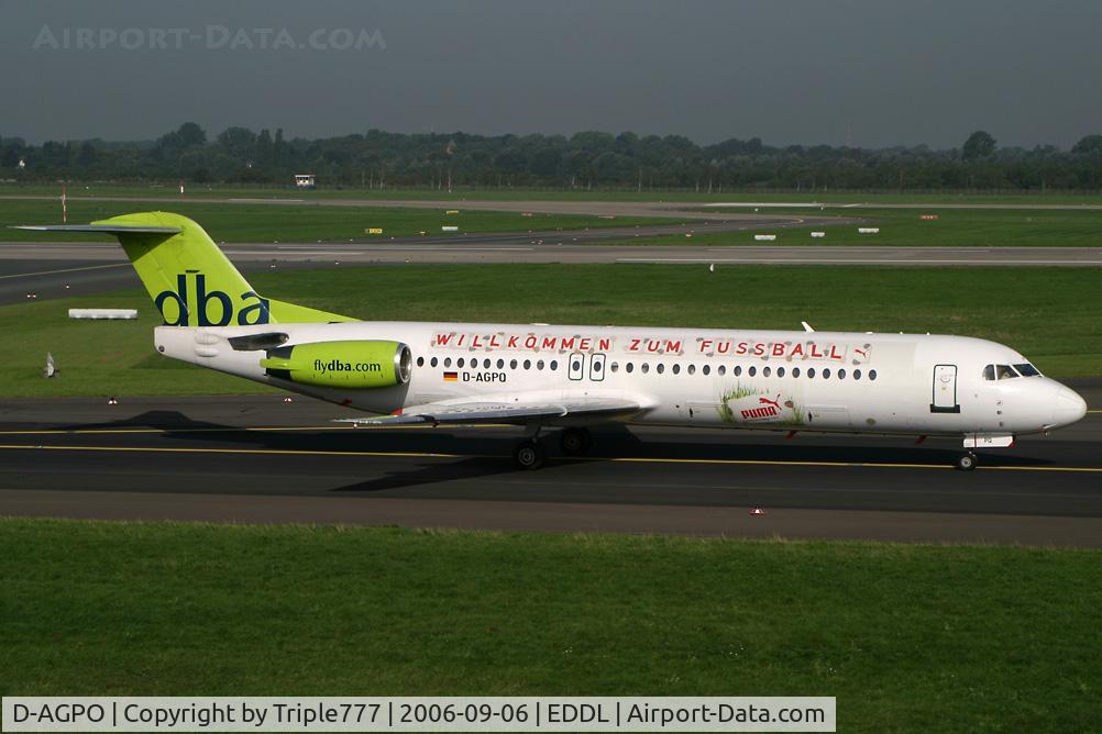 D-AGPO, 1991 Fokker 100 (F-28-0100) C/N 11334, Fokker 100 DBA