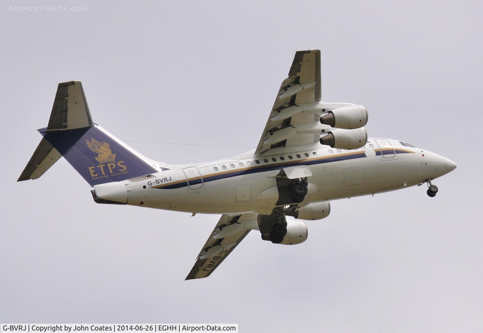 G-BVRJ, 1994 British Aerospace Avro 146-RJ70 C/N E1254, Returning to Boscombe Down