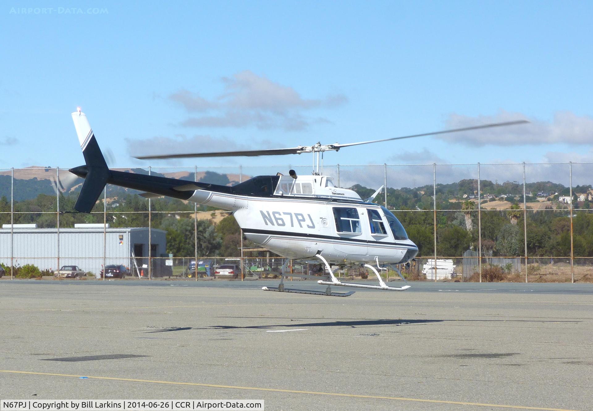 N67PJ, 1987 Bell 206B C/N 3966, Taking off from Buchanan Field.