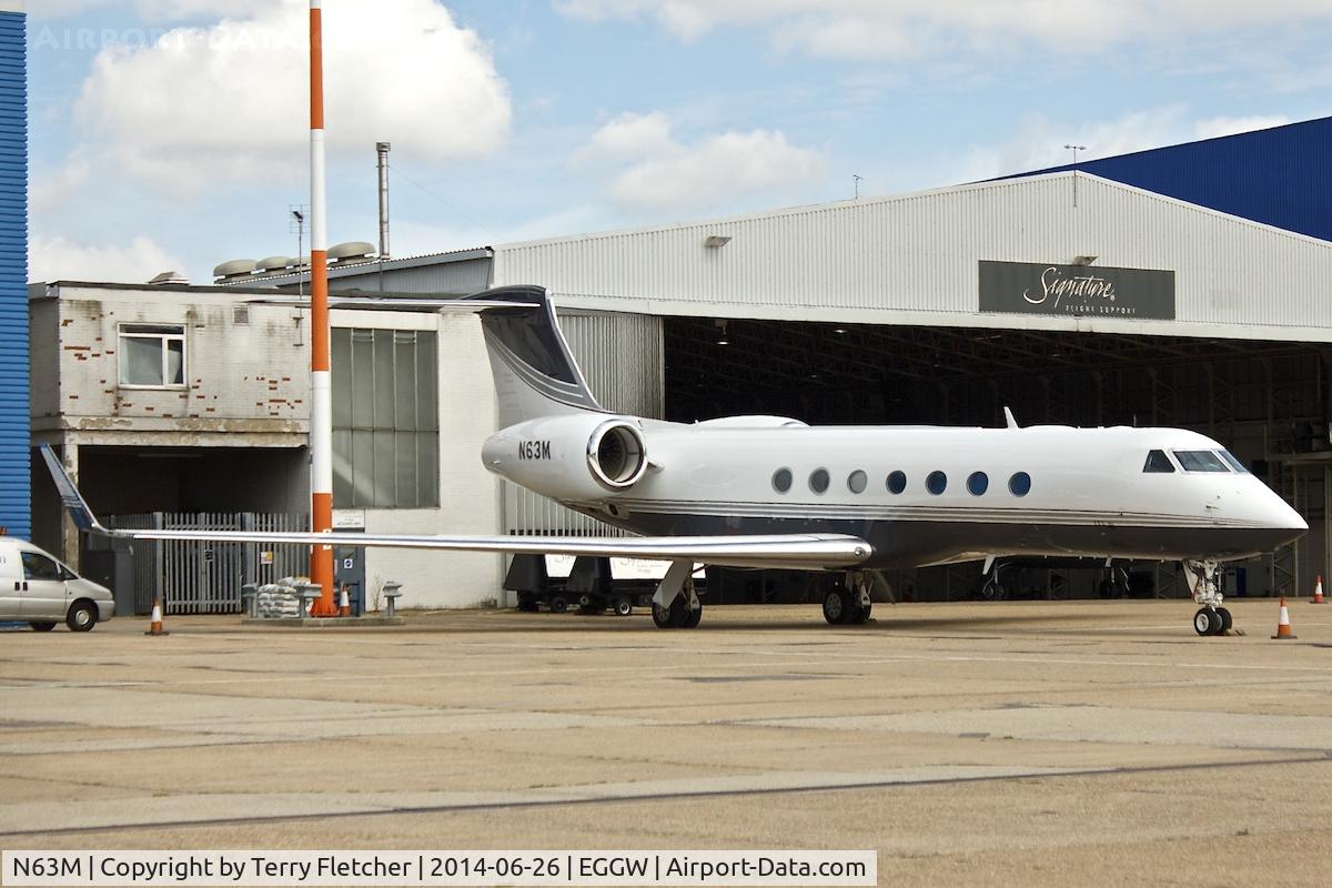 N63M, 2012 Gulfstream Aerospace GV-SP (G550) C/N 5376, re-use of N63M - now a Gulfstream Aerospace GV-SP (G550) c/n 5376 at Luton