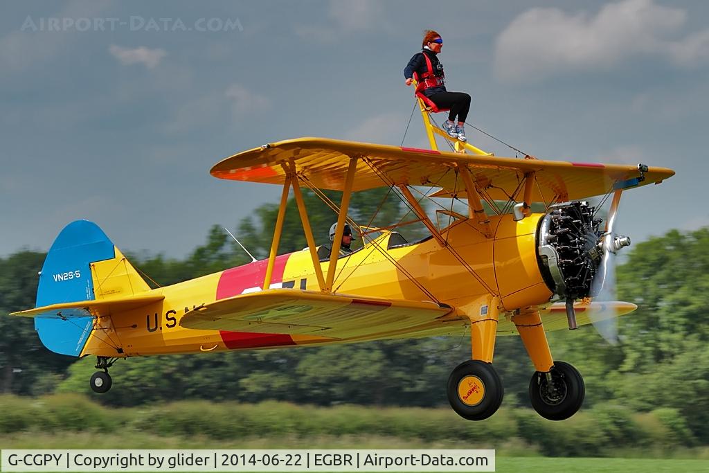G-CGPY, 1945 Boeing E75N1 C/N 75-5303, Day for the wingwalkers!