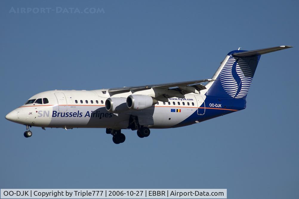 OO-DJK, 1995 British Aerospace Avro 146-RJ85 C/N E.2271, BAe146 SN Brussels Airlines
