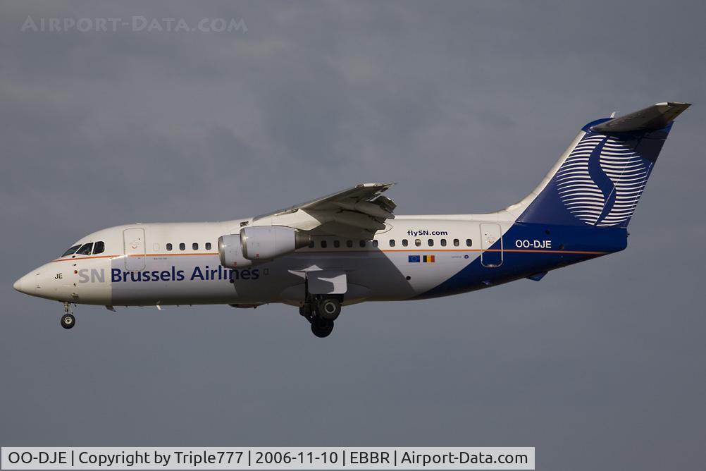 OO-DJE, 1990 British Aerospace BAe.146-200 C/N E2164, BAe146 SN Brussels Airlines