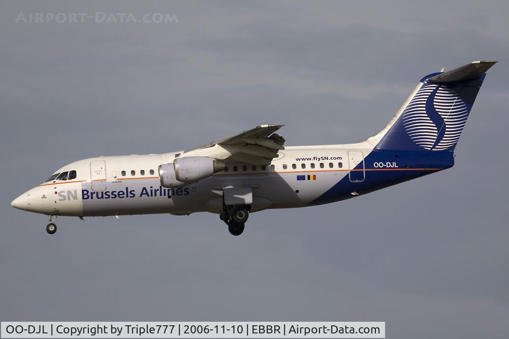OO-DJL, 1995 British Aerospace Avro 146-RJ85 C/N E.2273, BAe146 SN Brussels Airlines