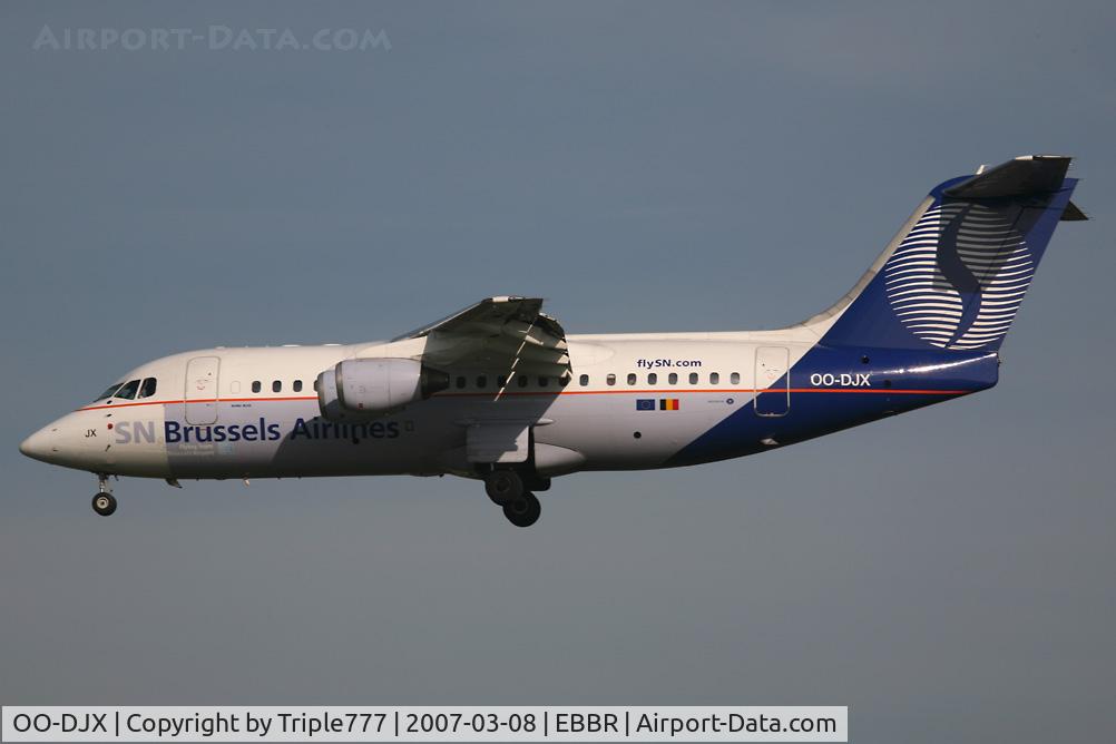OO-DJX, 1996 British Aerospace Avro 146-RJ85 C/N E.2297, BAe146 SN Brussels Airlines