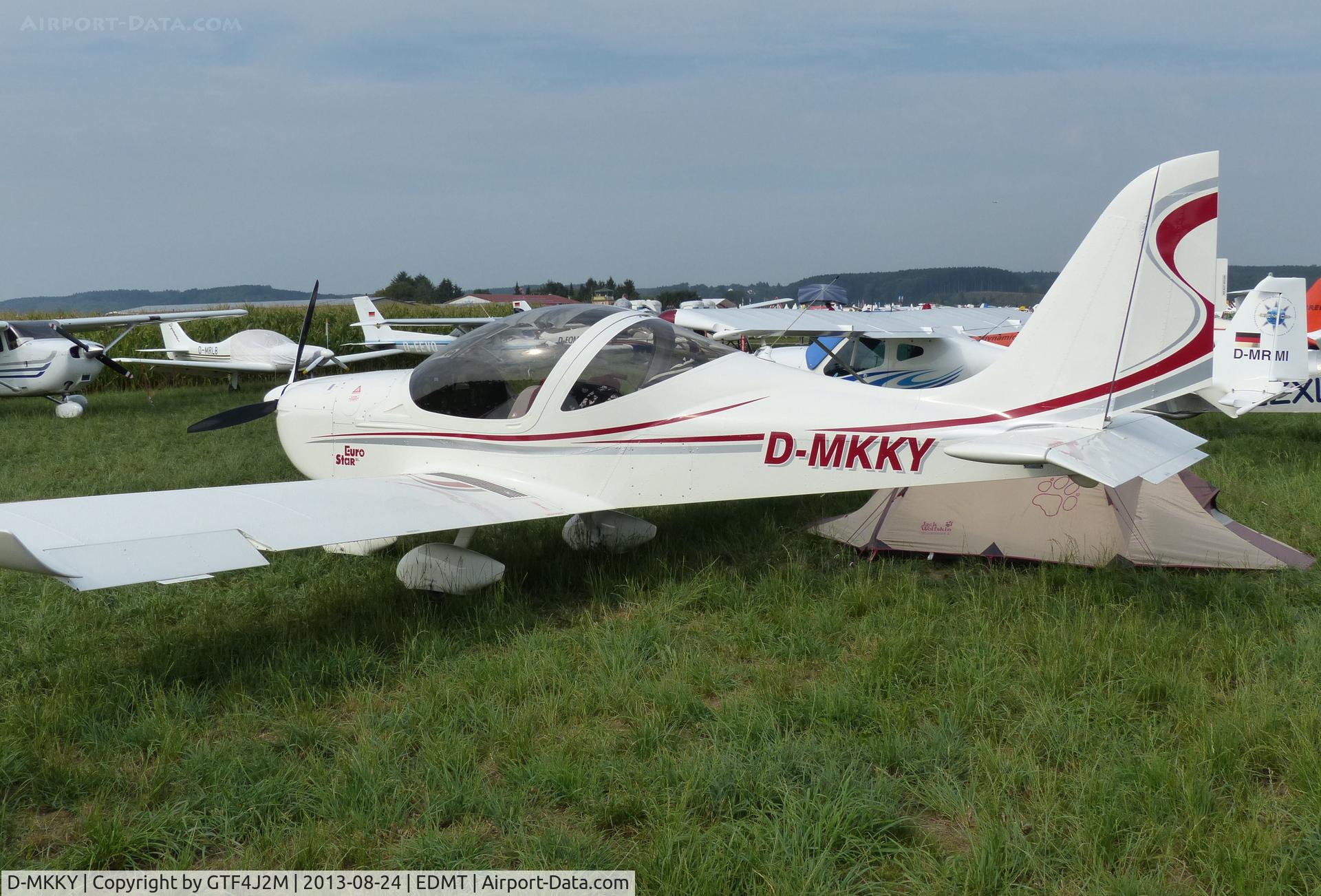 D-MKKY, 2012 Evektor EV-97 Eurostar C/N 2012-3934, D-MKKY at Tannheim 24.8.13