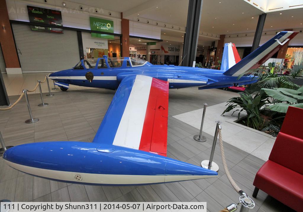 111, 1958 Fouga CM-170R Magister C/N 111, Exhibited inside a supermarket by French Air Force BCRE near Toulouse Town