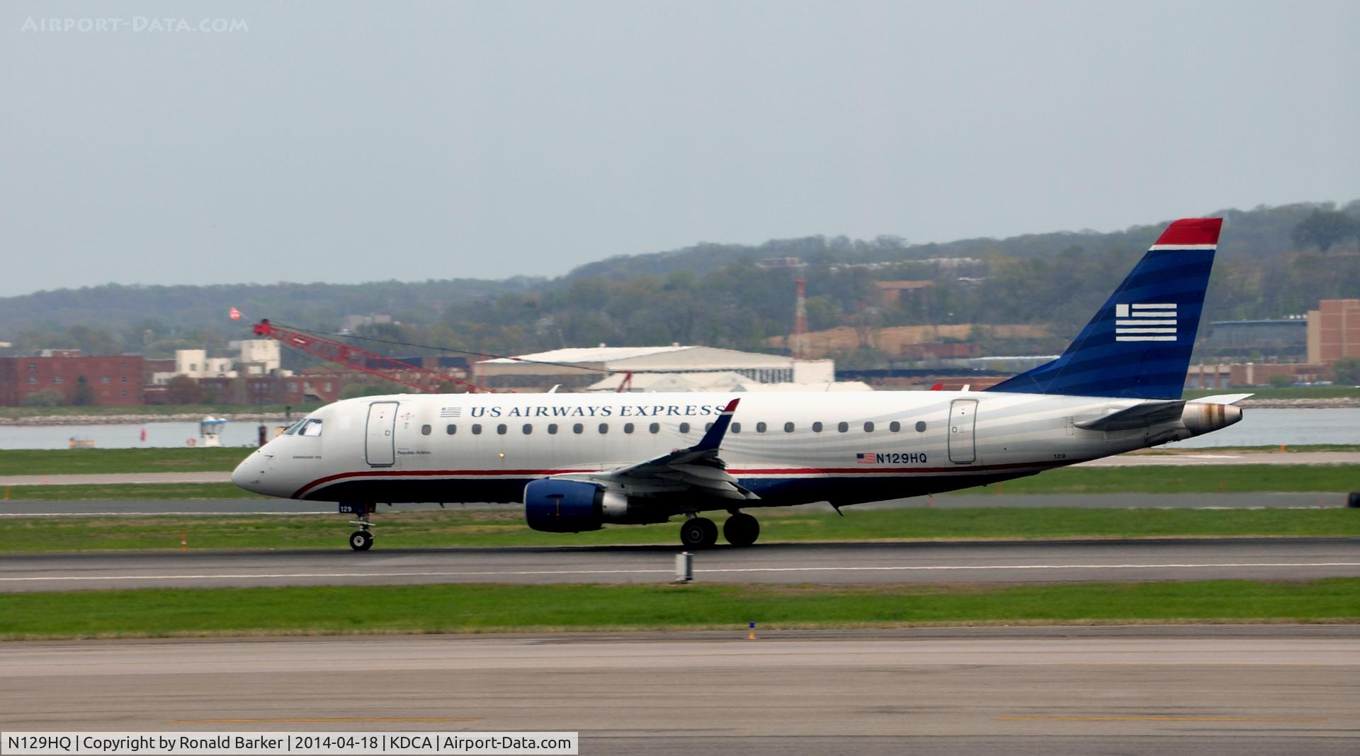 N129HQ, 2008 Embraer 175LR (ERJ-170-200LR) C/N 17000211, Takeoff National Airport