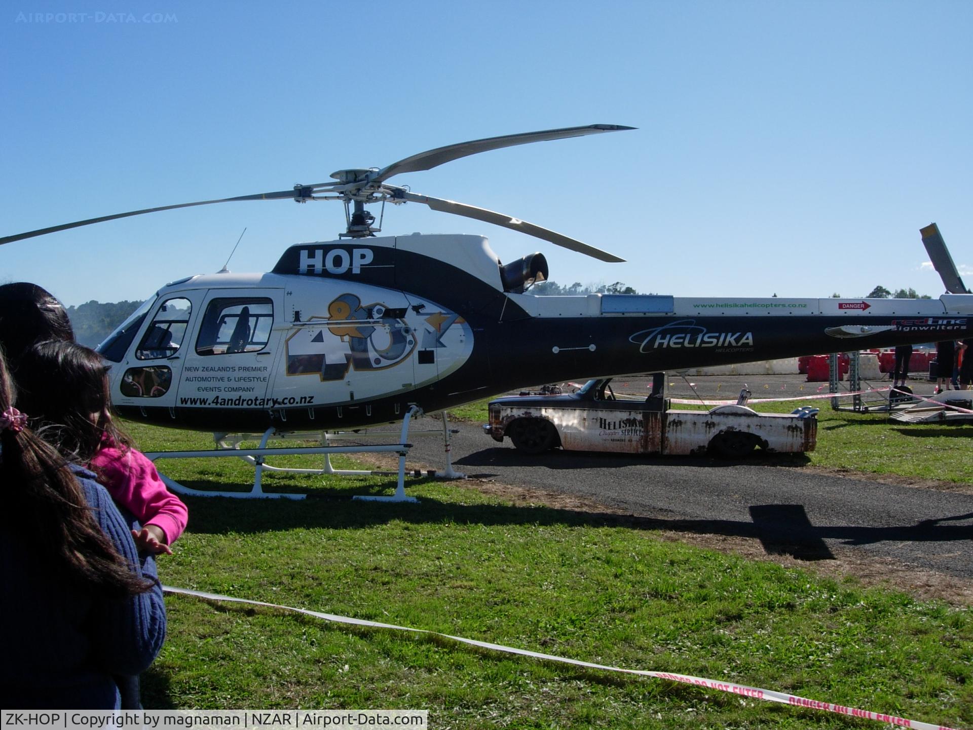 ZK-HOP, Bell 206B C/N 1068, Actually an AS350B2 c/n 4857.

At Ardmore airshow 2012