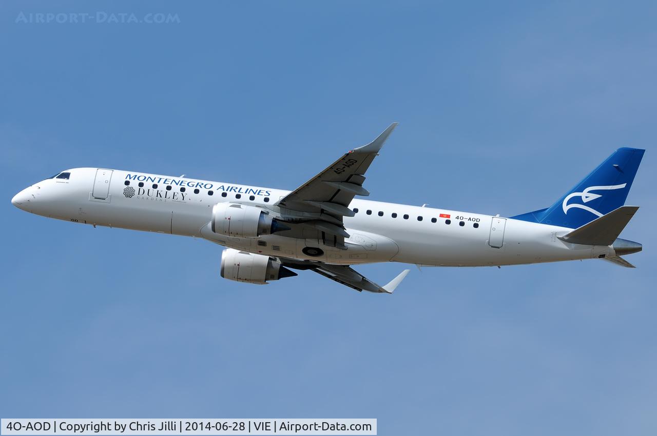 4O-AOD, 2014 Embraer 190LR (ERJ-190-100LR) C/N 19000665, Montenegro Airlines