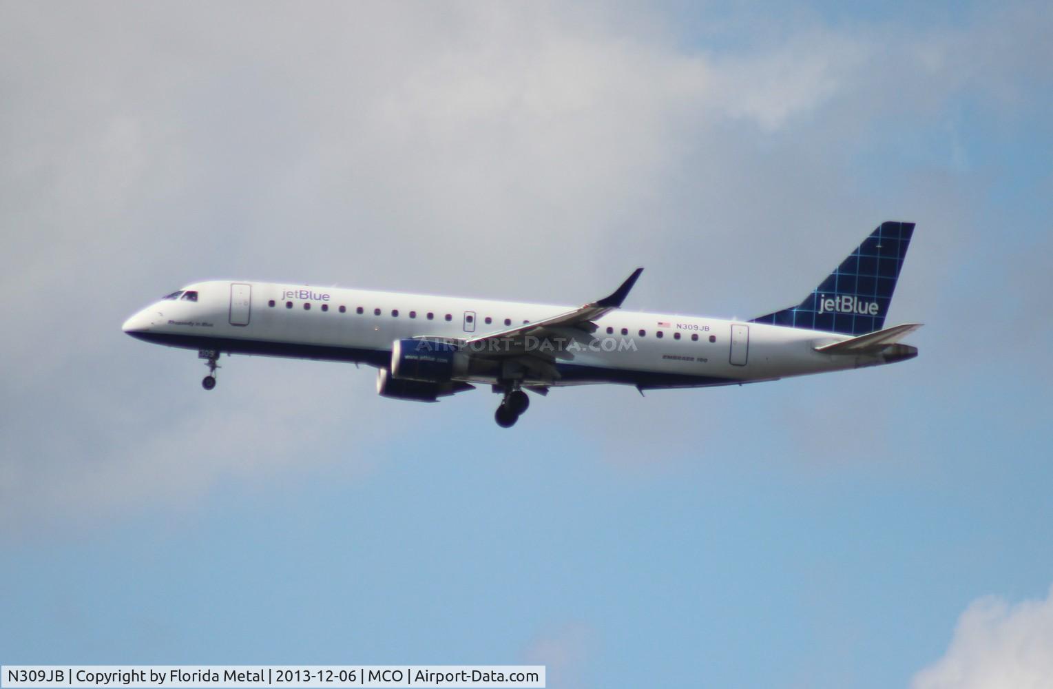 N309JB, Embraer ERJ-190-100 IGW 190AR C/N 19000289, Jet Blue E190