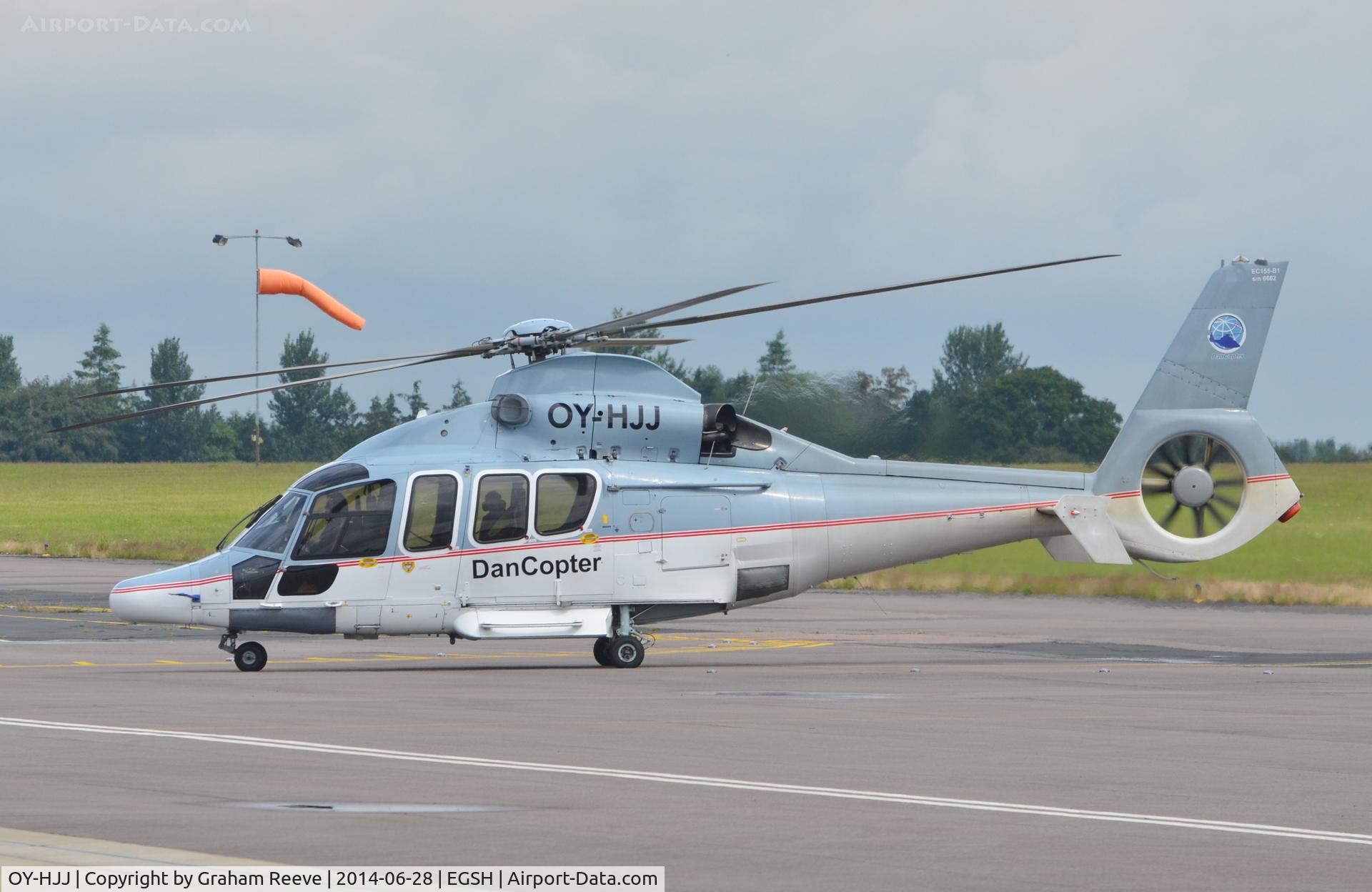 OY-HJJ, 2003 Eurocopter EC-155B-1 C/N 6662, Just landed.