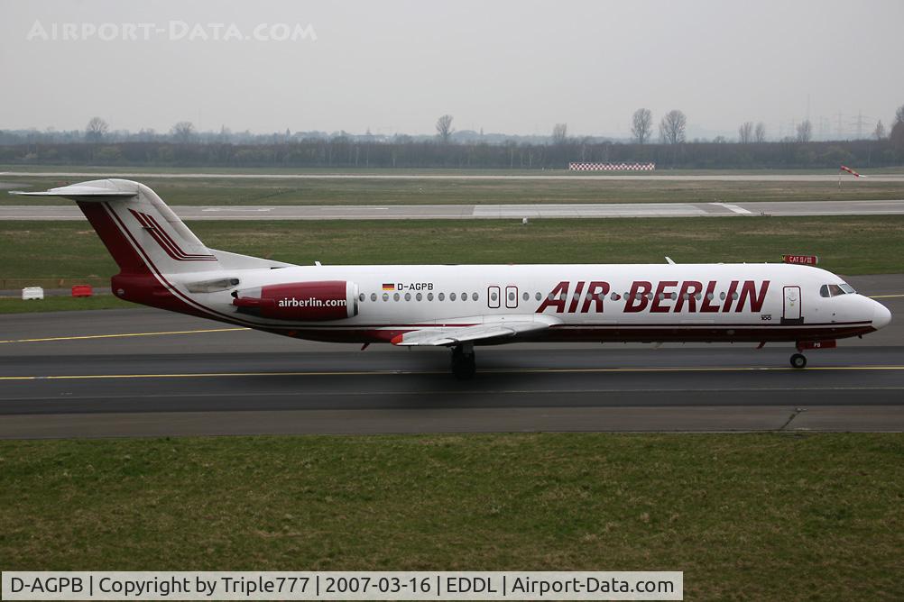 D-AGPB, 1989 Fokker 100 (F-28-0100) C/N 11278, Fokker100 Air Berlin