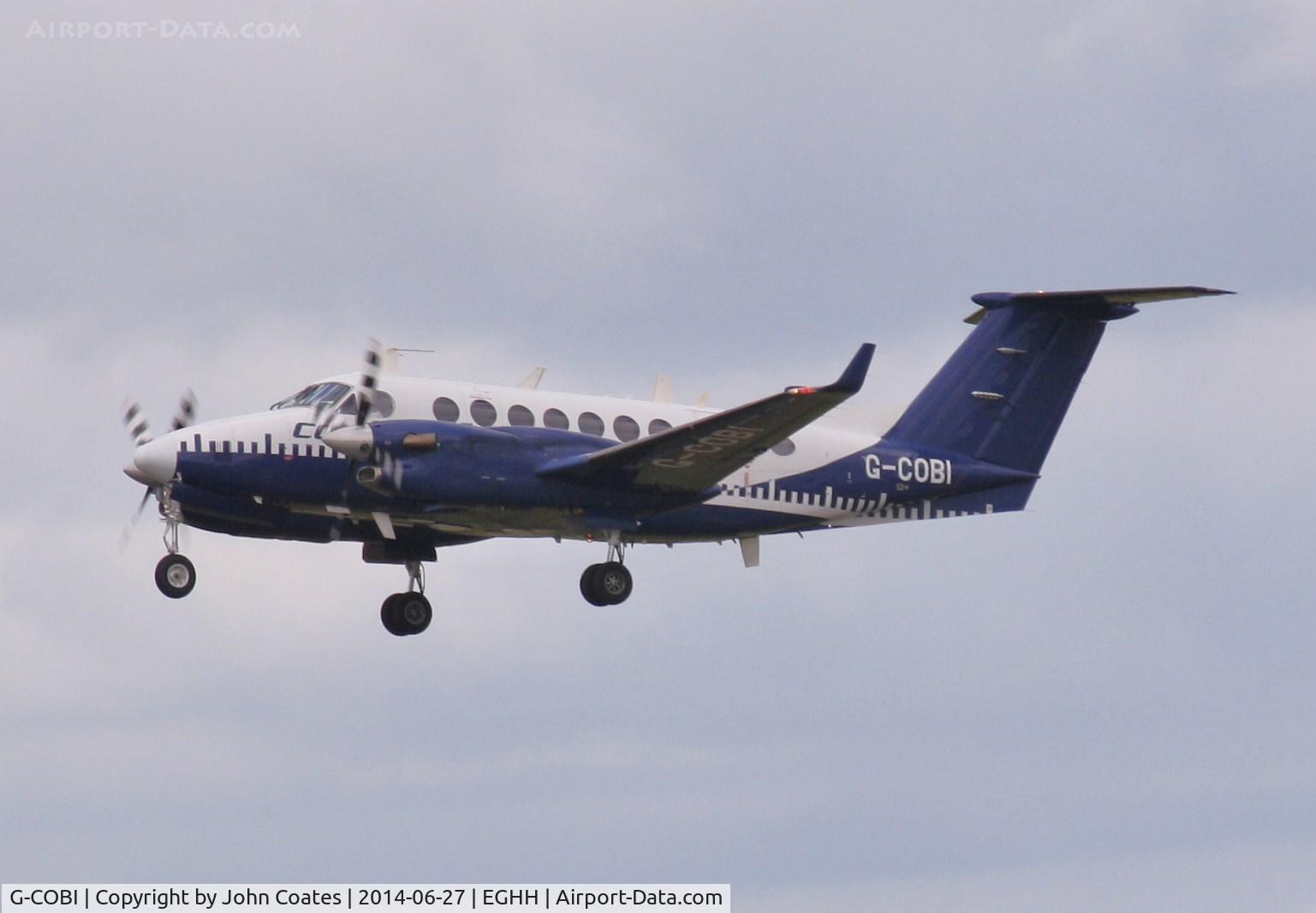 G-COBI, 2004 Hawker Beechcraft 350 King Air (B300) C/N FL-424, Calibrator departing Cobham