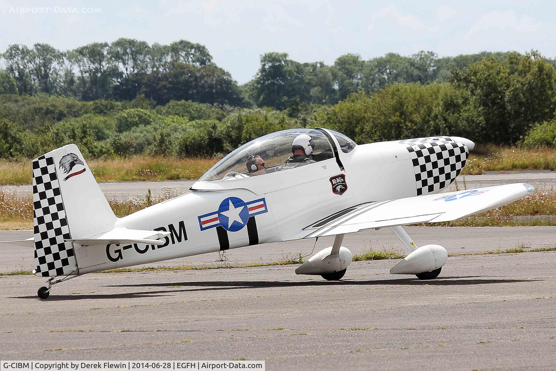 G-CIBM, 2013 Vans RV-8 C/N LAA 303-15083, Raven 4, taxxing at EGFH prior to a local flight down Gower.